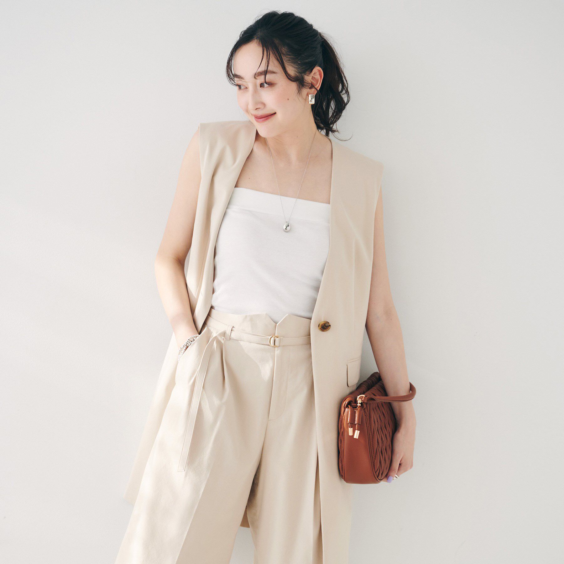 UNTITLED「【セットアップ可能／オンオフ】ラミー混カラーレスジレ」|ベスト・ジレ|