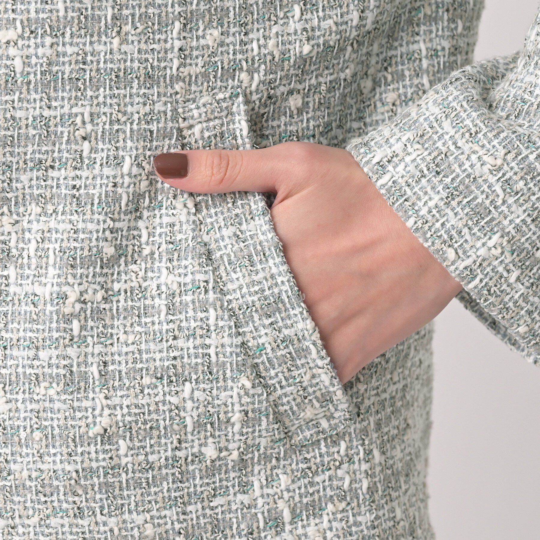 UNTITLED「【きれいめカジュアル】ツイードジップジャケット」|ブルゾン・スタジャン|