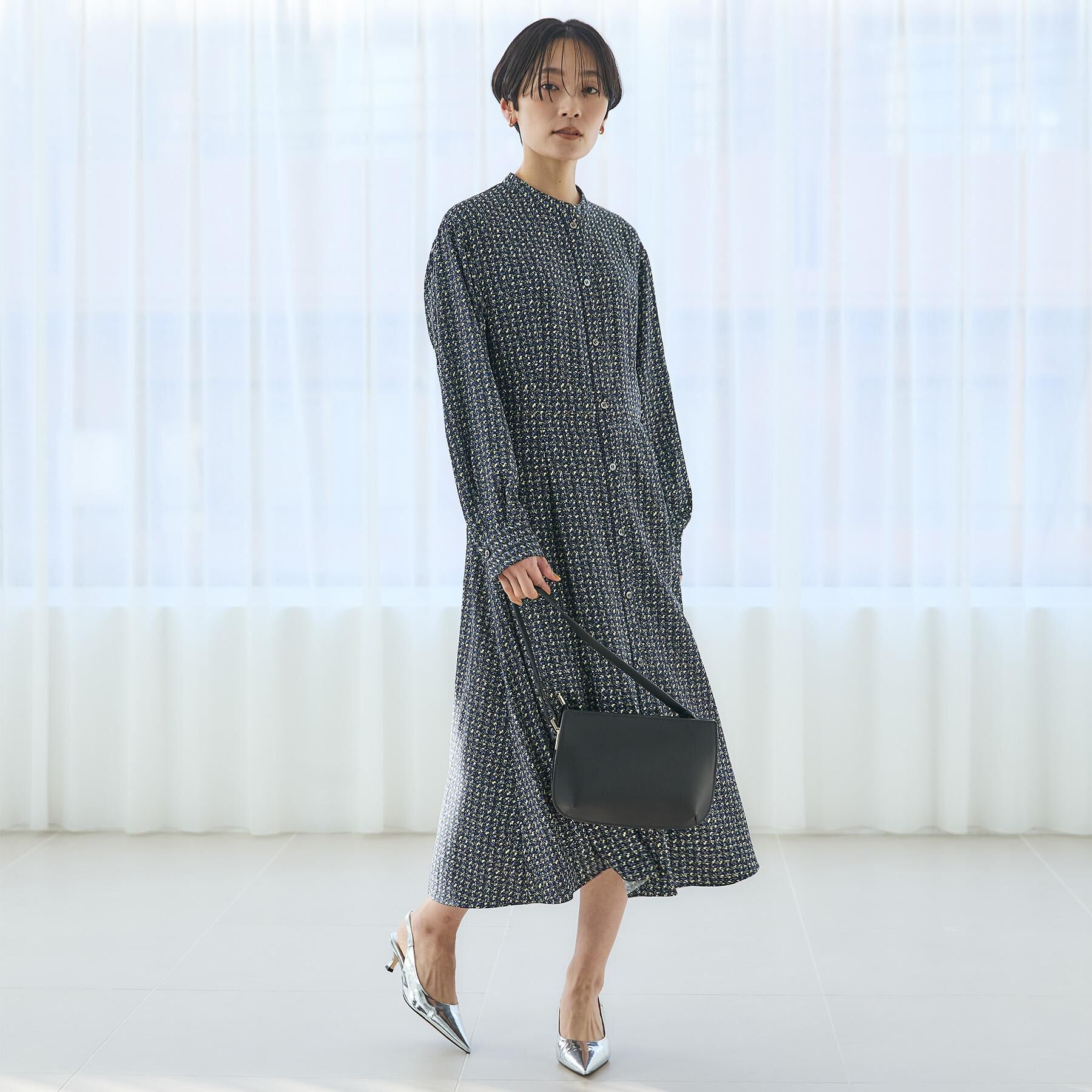 UNTITLED「【洗える/きれいめ】クラシカルツイードワンピース」|ワンピース|
