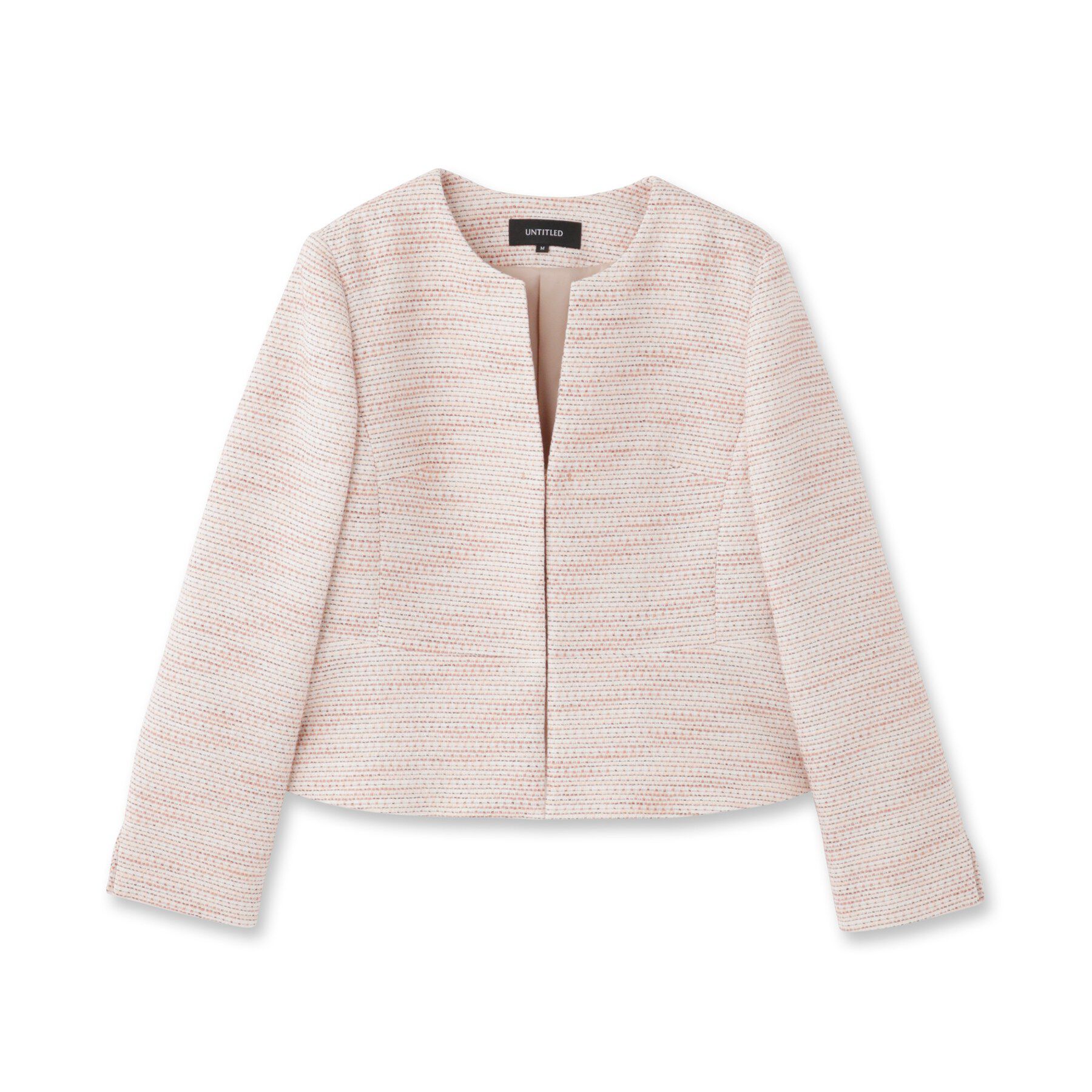 UNTITLED「【きれいめ】ツイード ペプラムジャケット」|ノーカラージャケット|