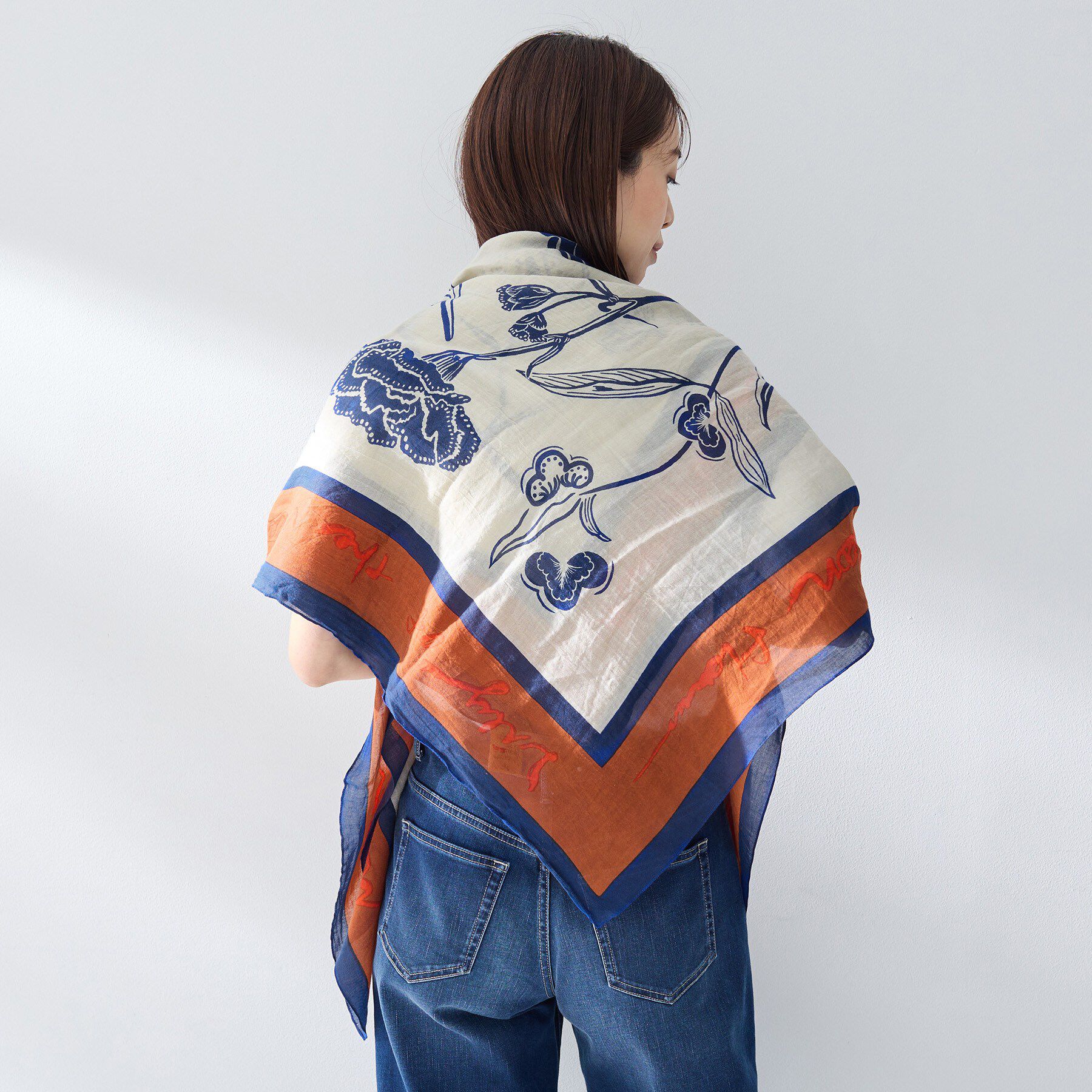 UNTITLED「【manipuri】120&times;120 コットン混スカーフ フローラ」|バンダナ・スカーフ|