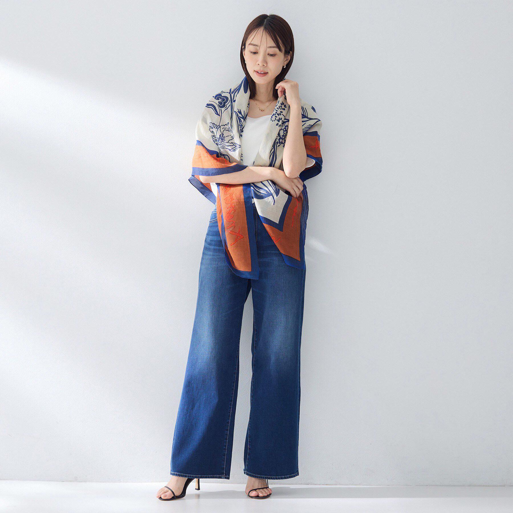 UNTITLED「【manipuri】120&times;120 コットン混スカーフ フローラ」|バンダナ・スカーフ|