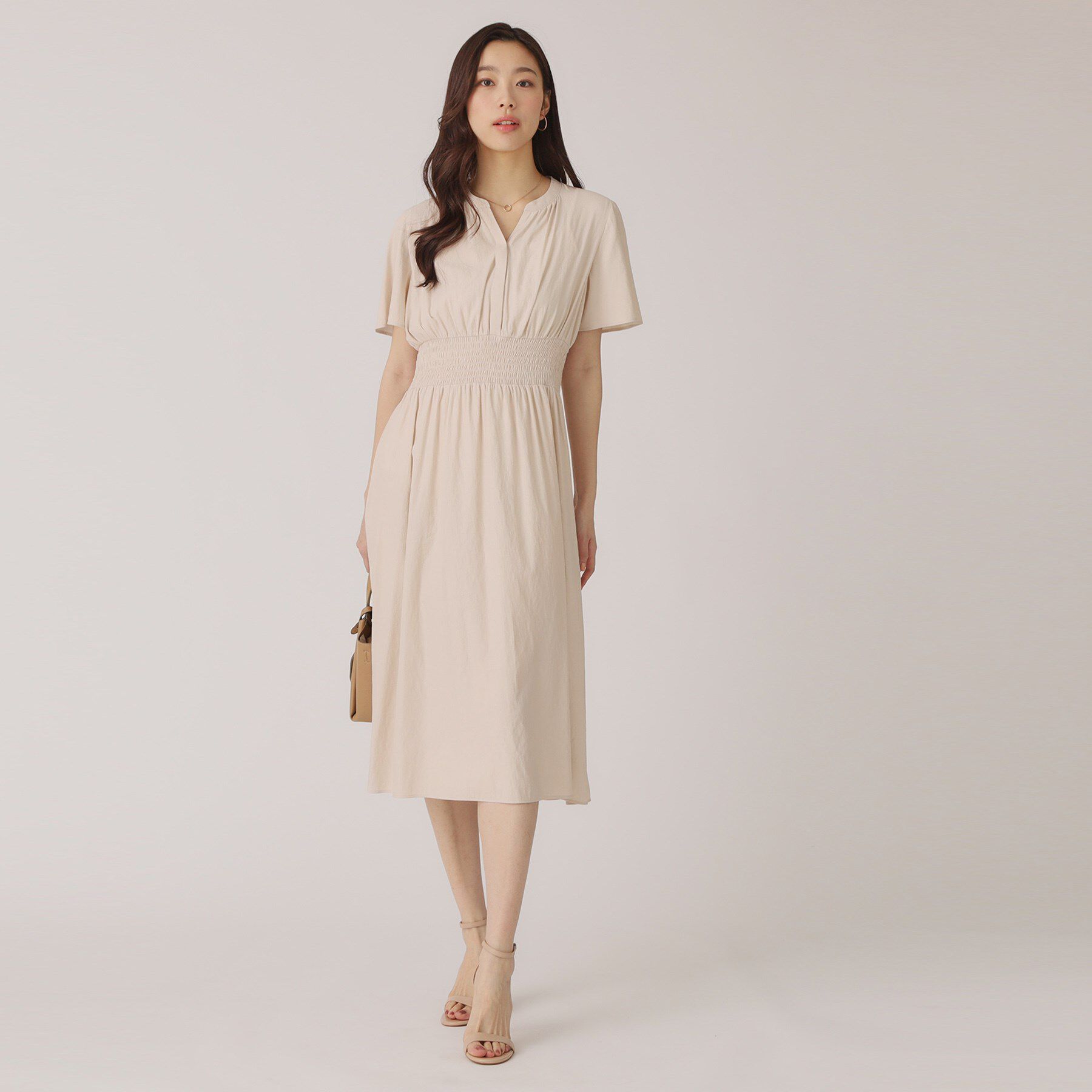 COUP DE CHANCE「【洗える／裏なし】ゴムシャーリングデザインのワンピース」|ワンピース|