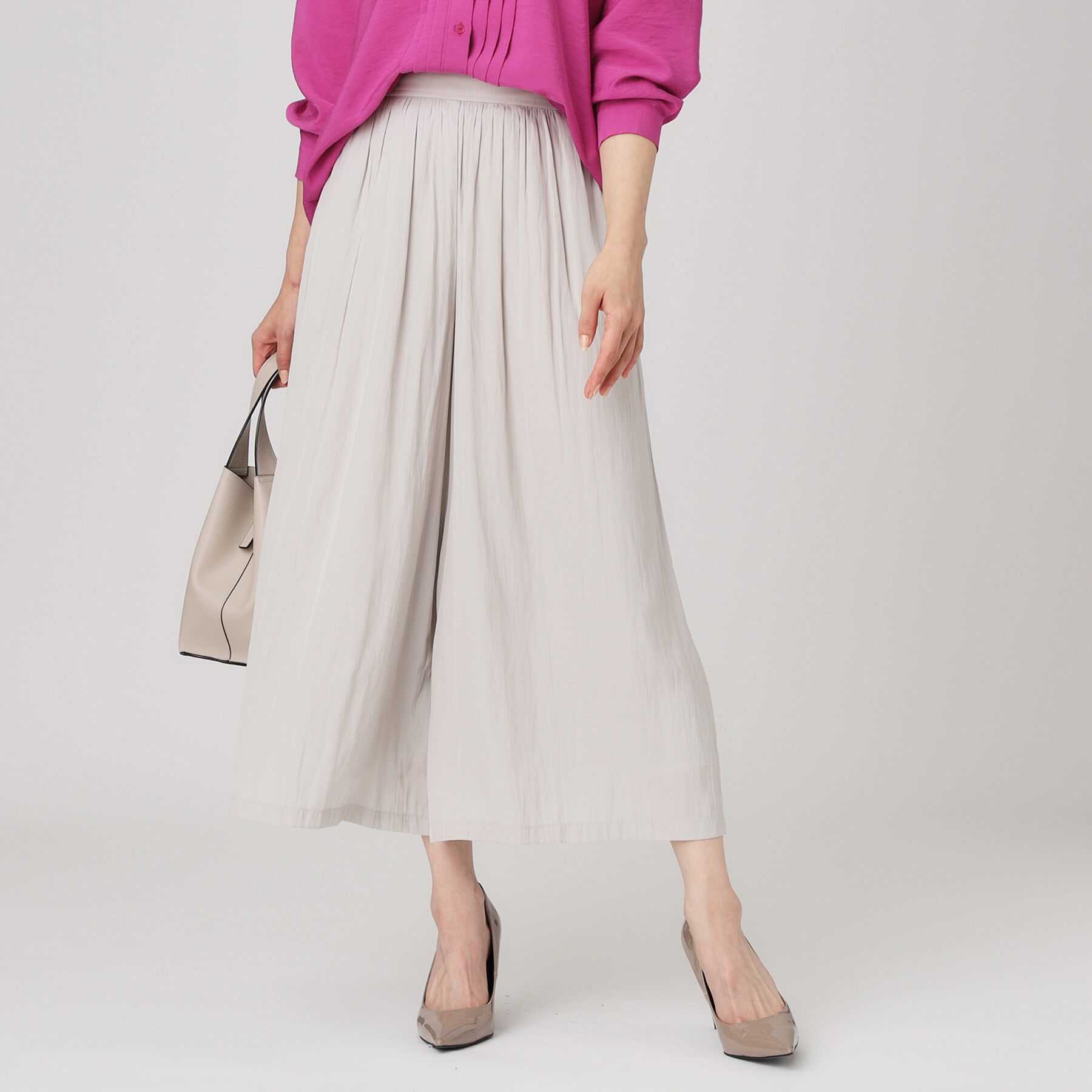 COUP DE CHANCE「【手洗い可／ウエストゴム】スカーチョ」|その他|ライトグレー(011