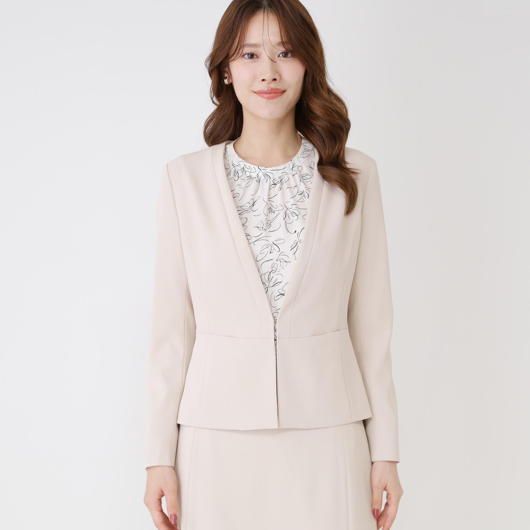 COUP DE CHANCE「【手洗い可／日本製／スーツ可】カラーレスジャケット」|ノーカラージャケット|