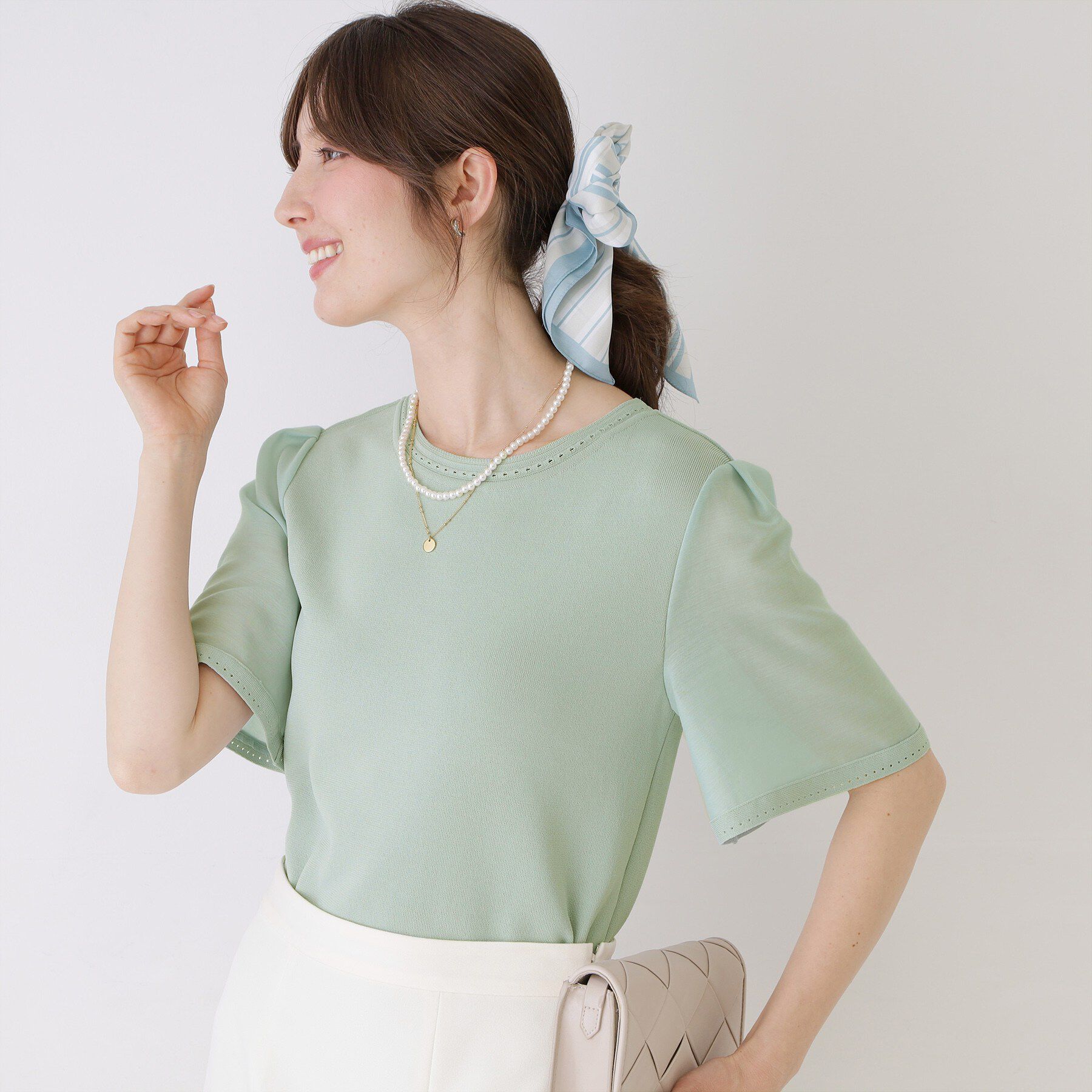 COUP DE CHANCE「【手洗い可／日本製】シアースリーブニット」|ニット・セーター|