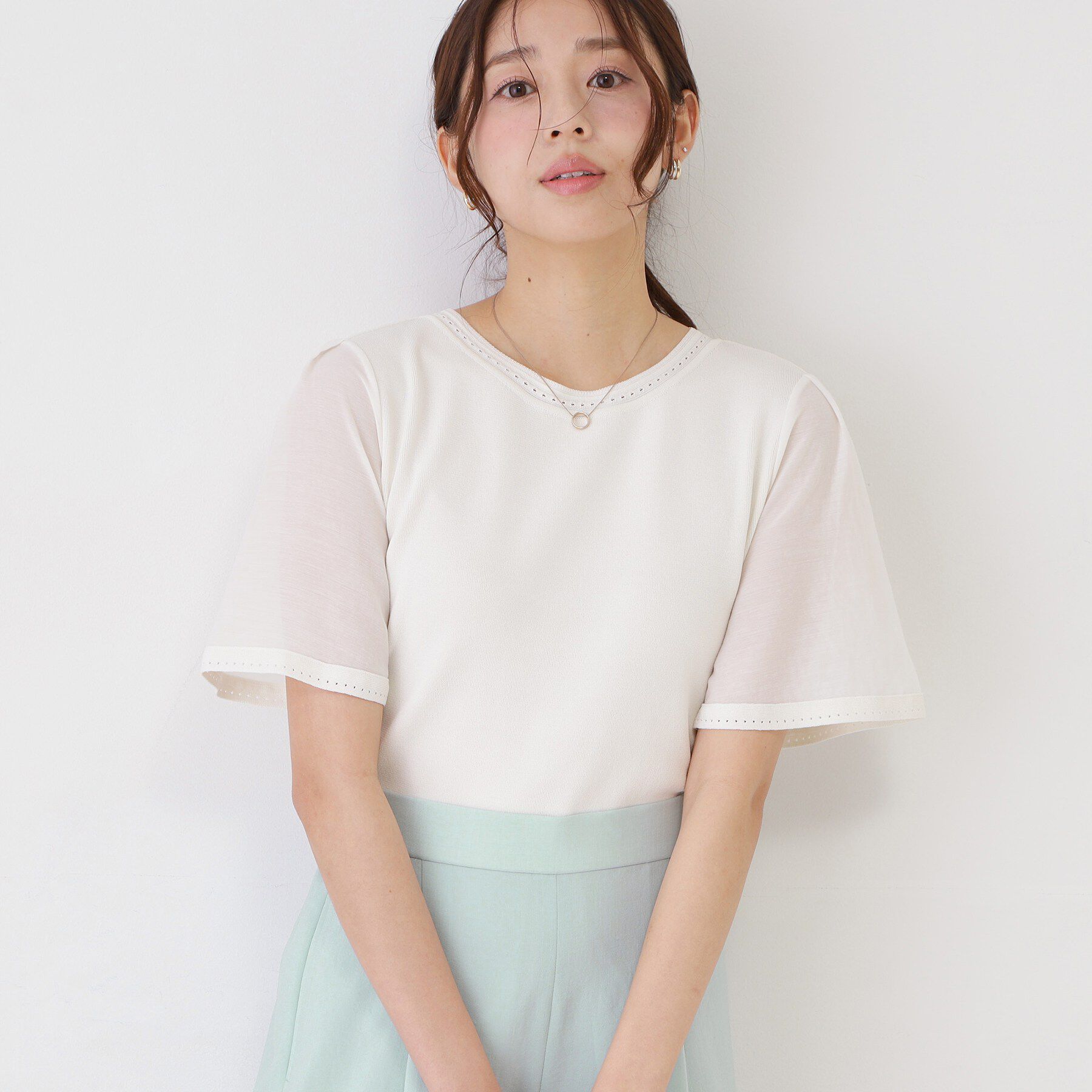 COUP DE CHANCE「【手洗い可／日本製】シアースリーブニット」|ニット・セーター|