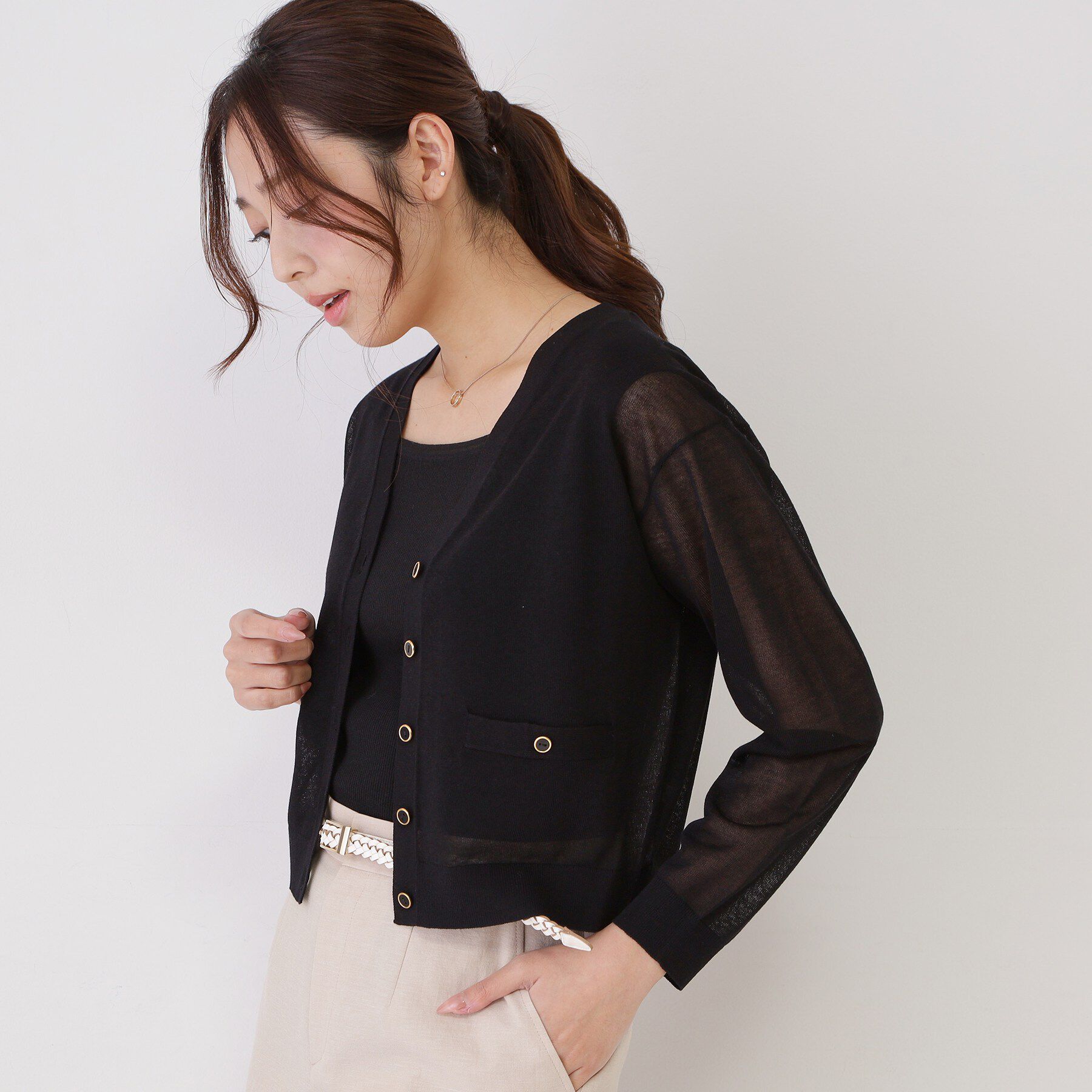 COUP DE CHANCE「【手洗い可】シアーカーディガン」|カーディガン|