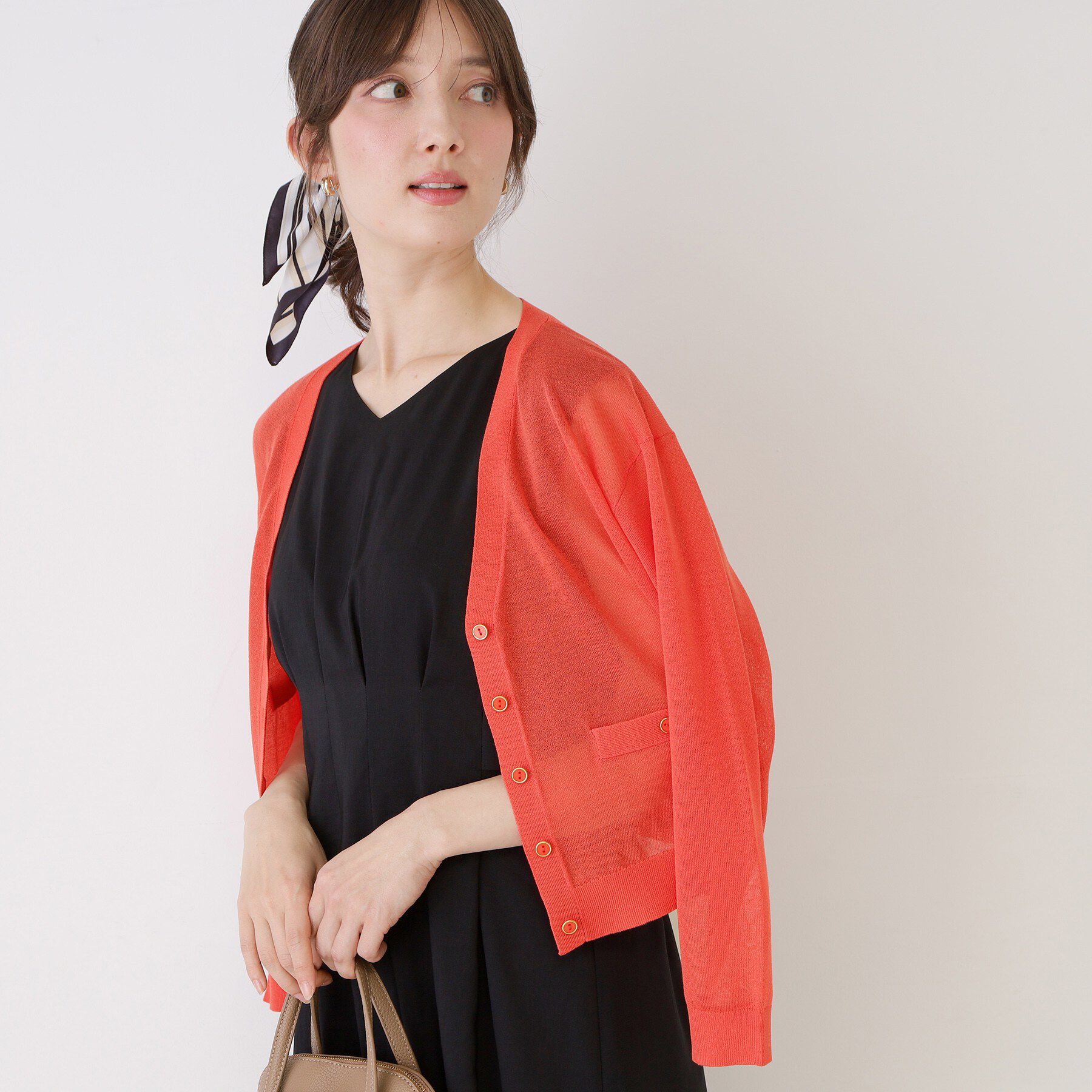 COUP DE CHANCE「【手洗い可】シアーカーディガン」|カーディガン|レッド(063)