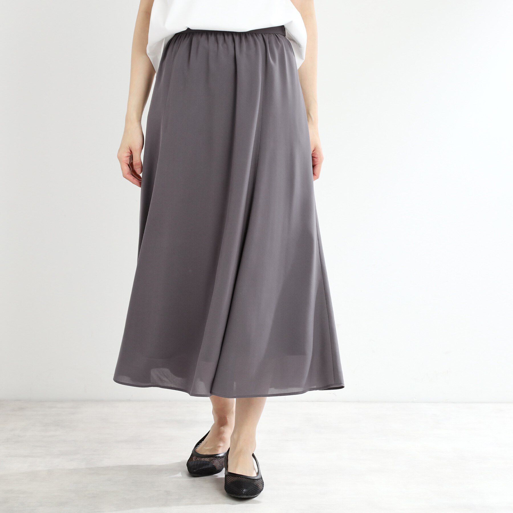 Reflect「【マシンウォッシュ可】フリュイドロングスカート」|スカート|