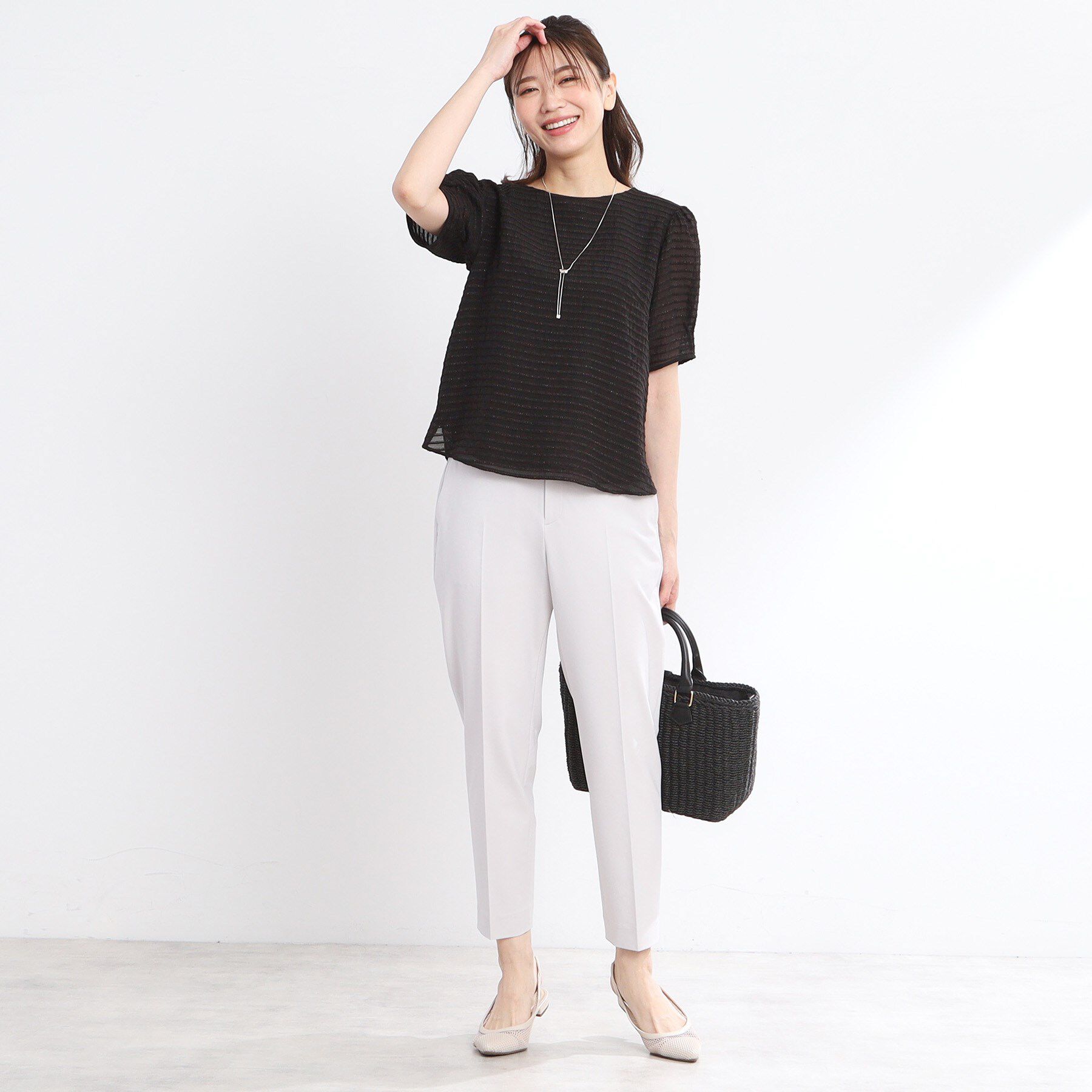 Reflect「【夏SALE／手洗い可】トゥインクルボーダーブラウス」|シャツ・ブラウス|