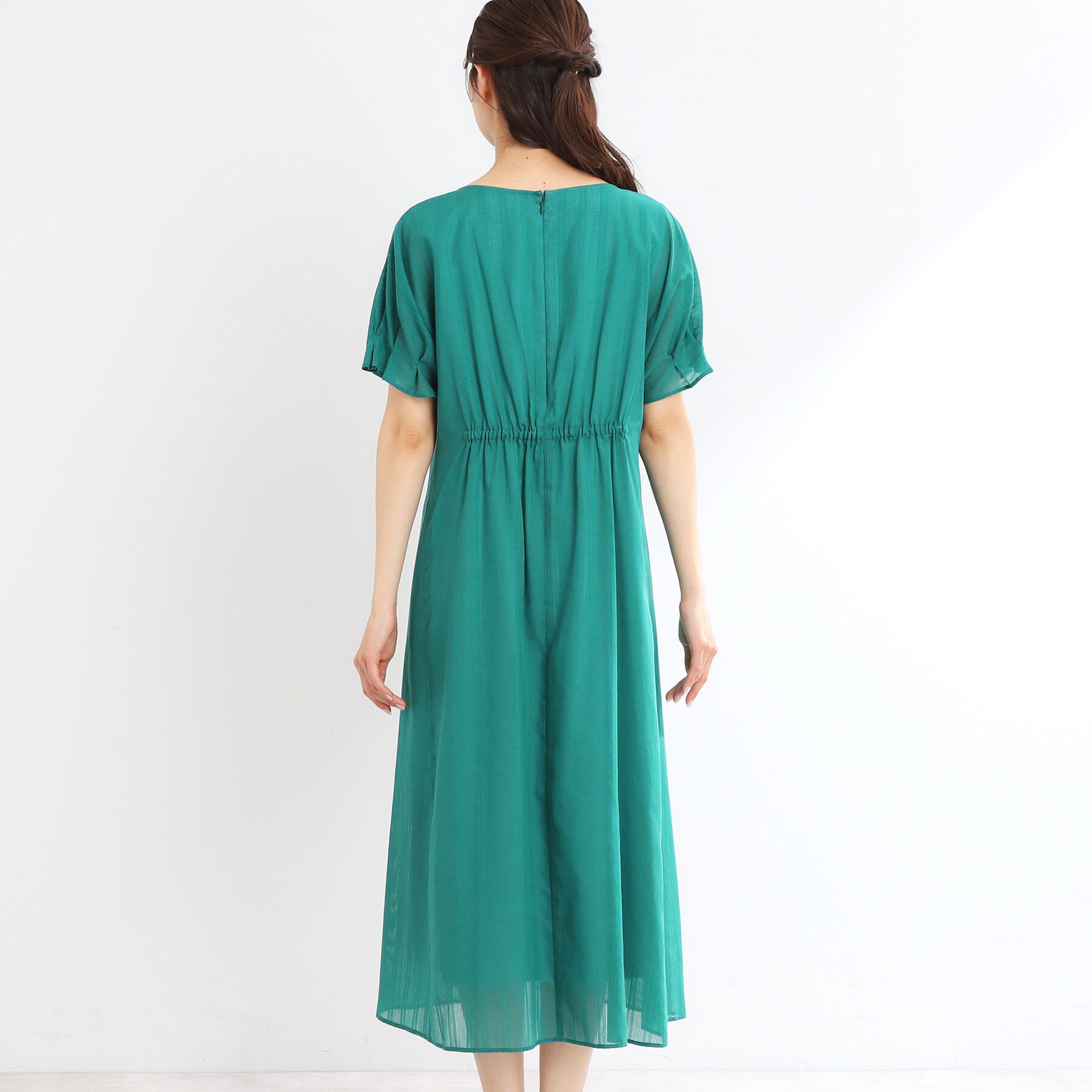 Reflect「【夏SALE／一枚で決まる◎／手洗い可】シアーストライプソフトAラインワンピース」|ワンピース|