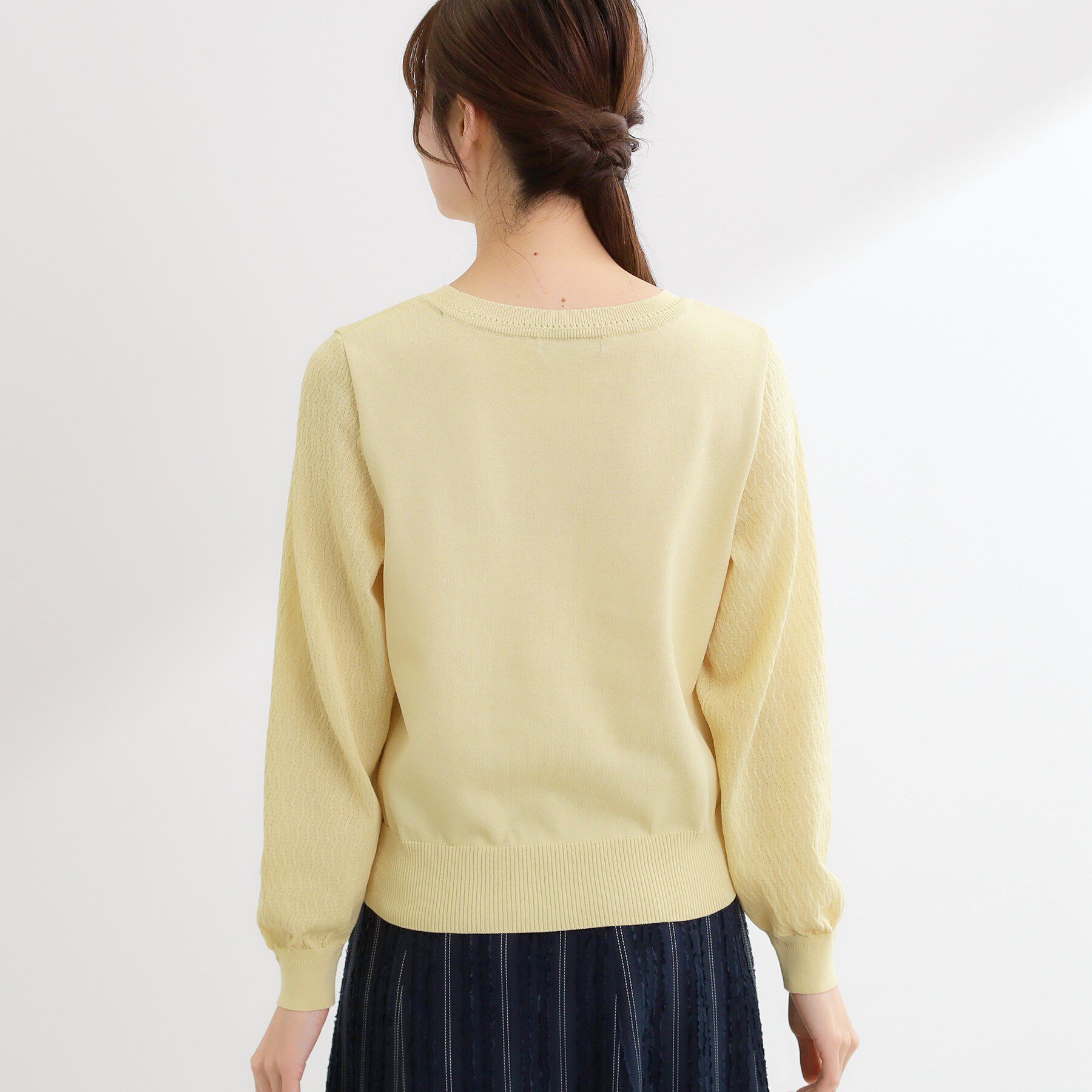 Reflect「透かしスリーブデザインハイゲージニット」|ニット・セーター|