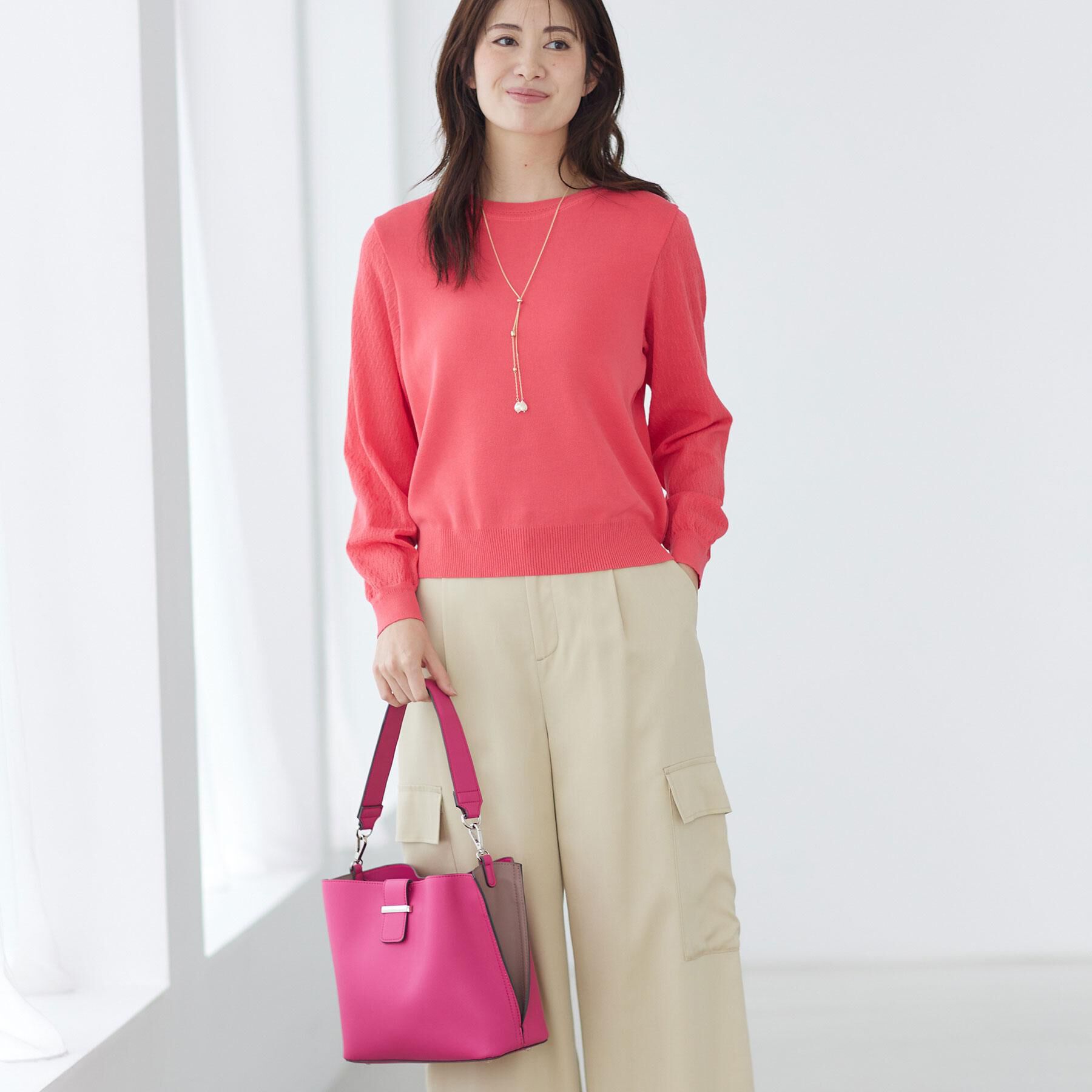 Reflect「透かしスリーブデザインハイゲージニット」|ニット・セーター|