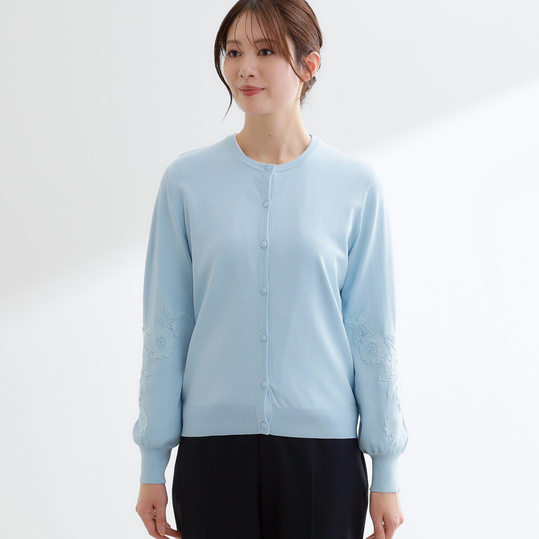 Reflect「レースデザインスリーブカーディガン」|カーディガン|