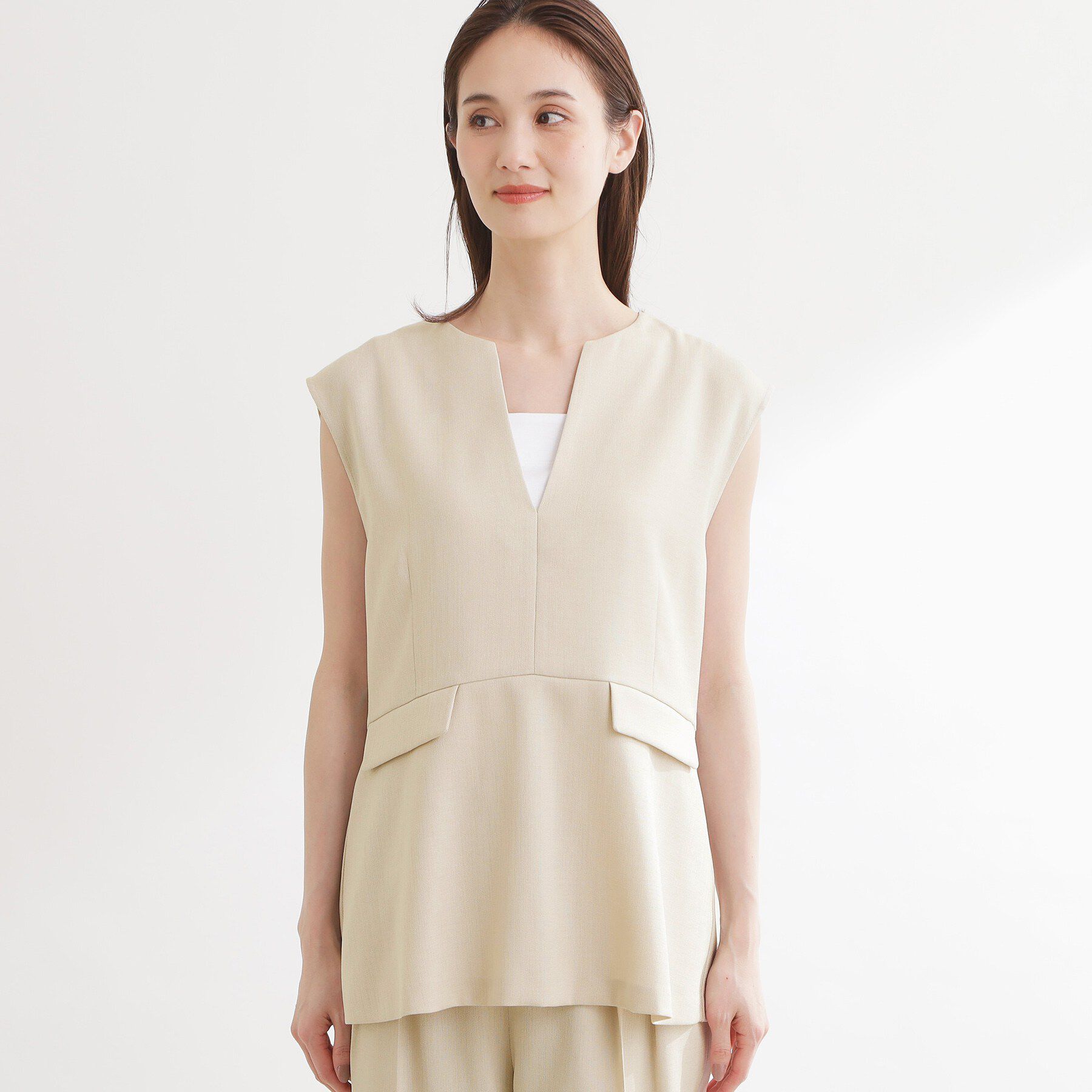 Reflect「【セットアップ可】リネンライクプルオーバージレ」|ベスト・ジレ|