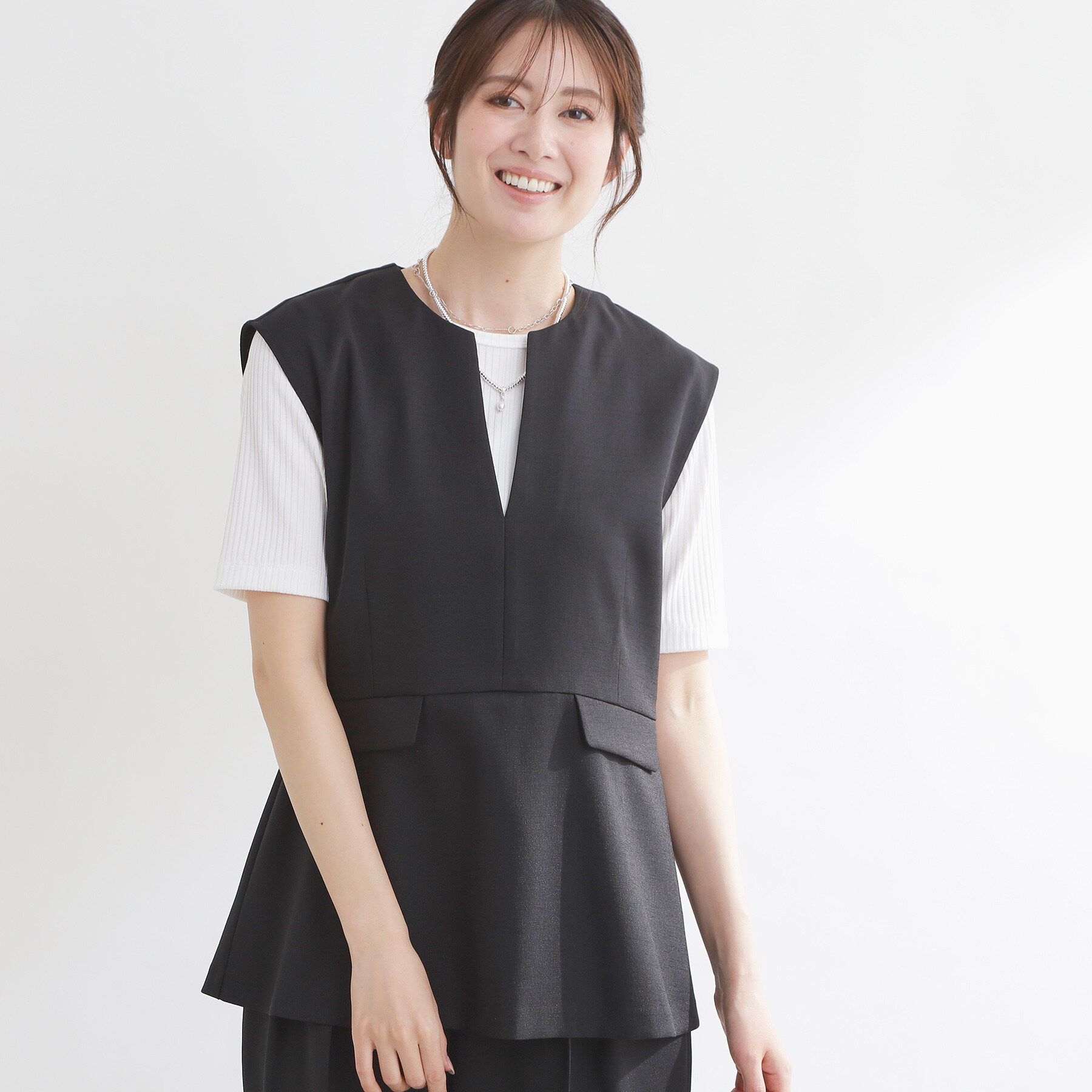 Reflect「【セットアップ可】リネンライクプルオーバージレ」|ベスト・ジレ|