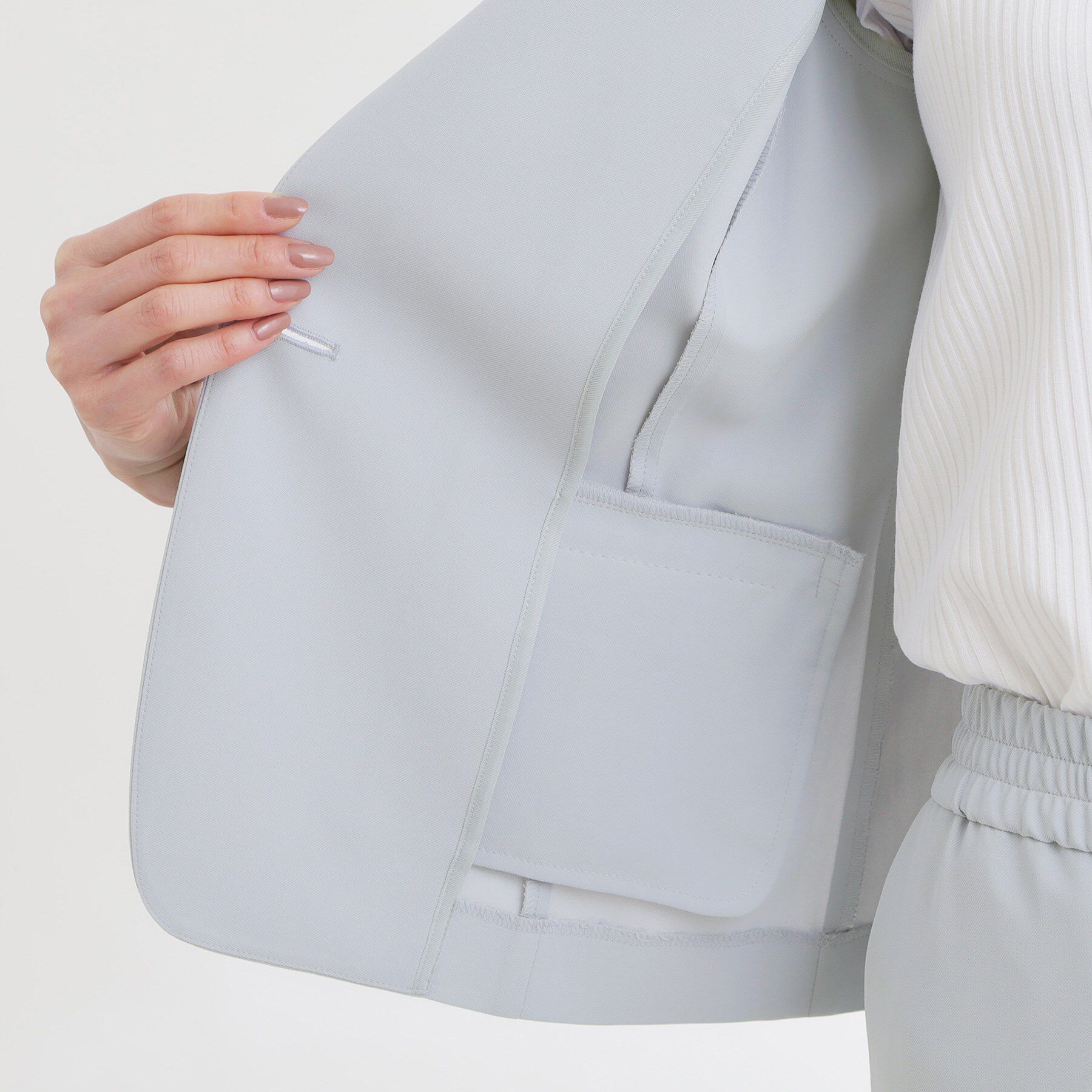 Reflect「【UVカット／接触冷感／セットアップ可】ノーカラージャケット」|テーラードジャケット|