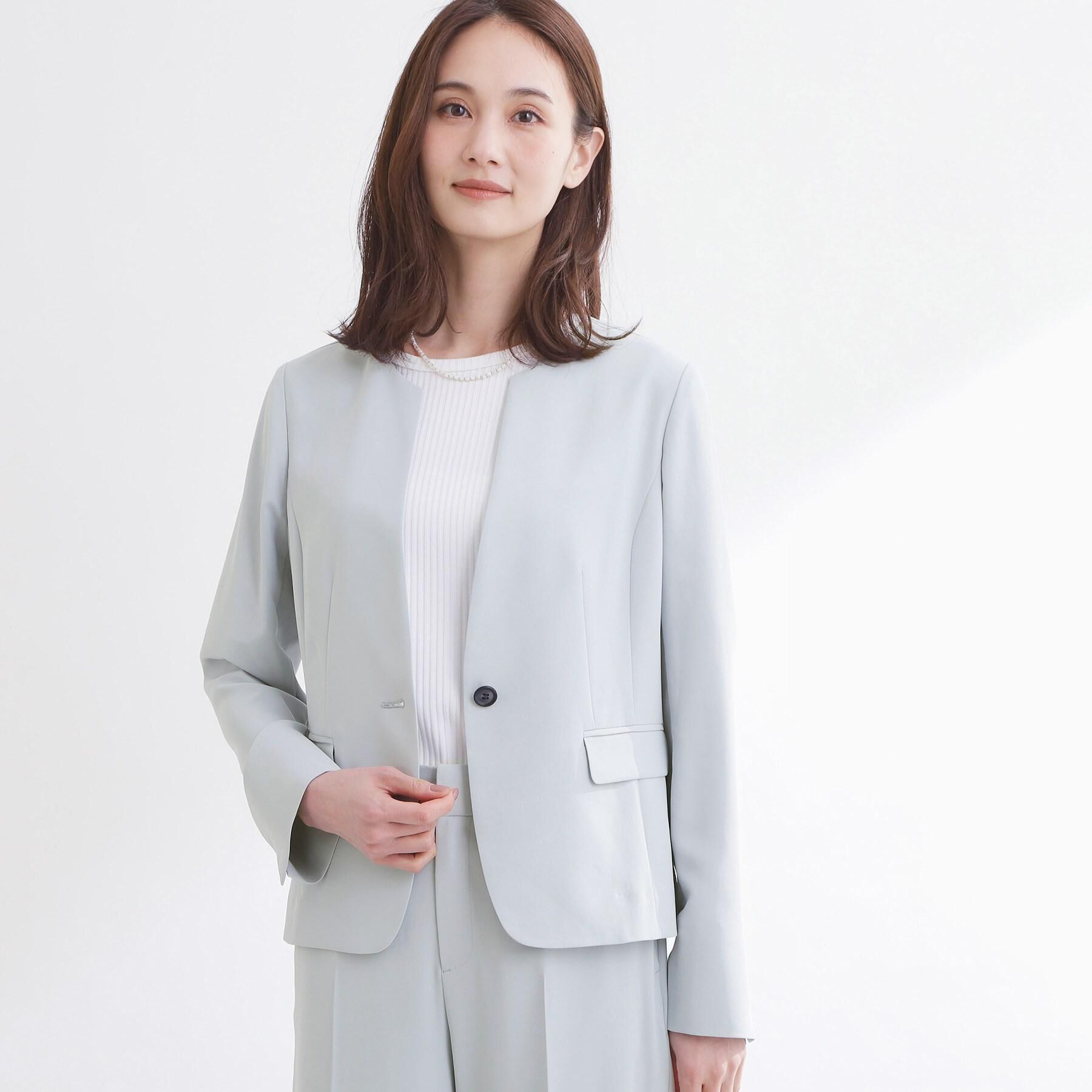 Reflect「【UVカット／接触冷感／セットアップ可】ノーカラージャケット」|テーラードジャケット|