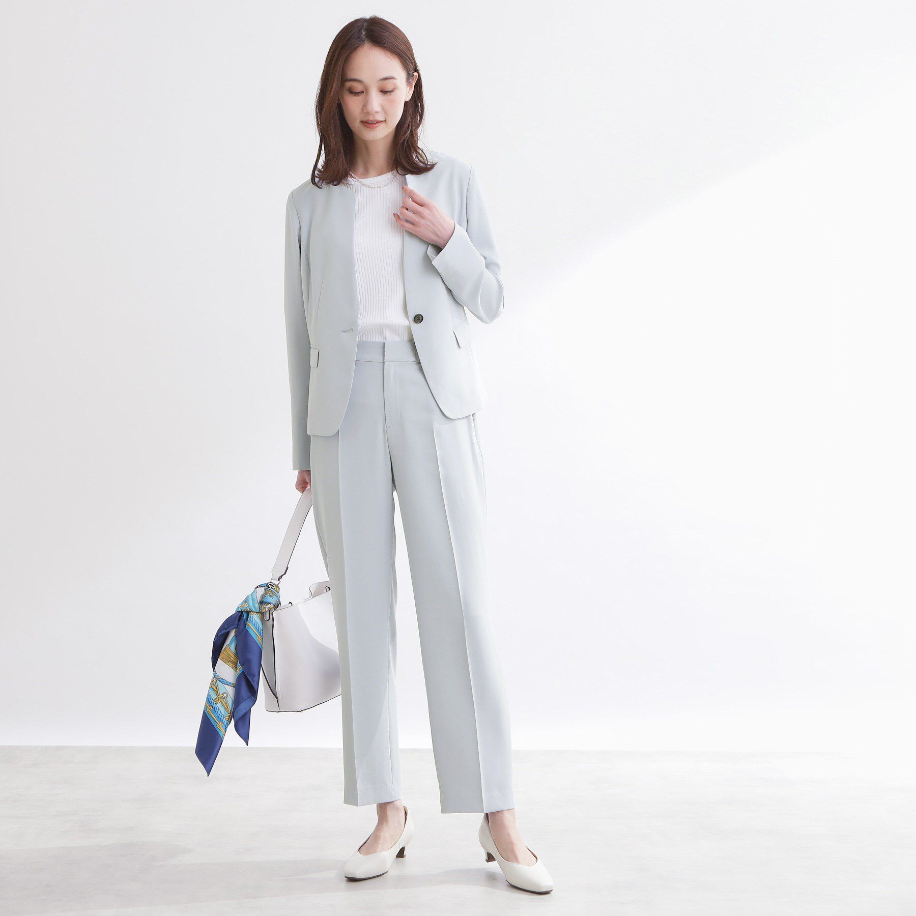 Reflect「【UVカット／接触冷感／セットアップ可】ノーカラージャケット」|テーラードジャケット|