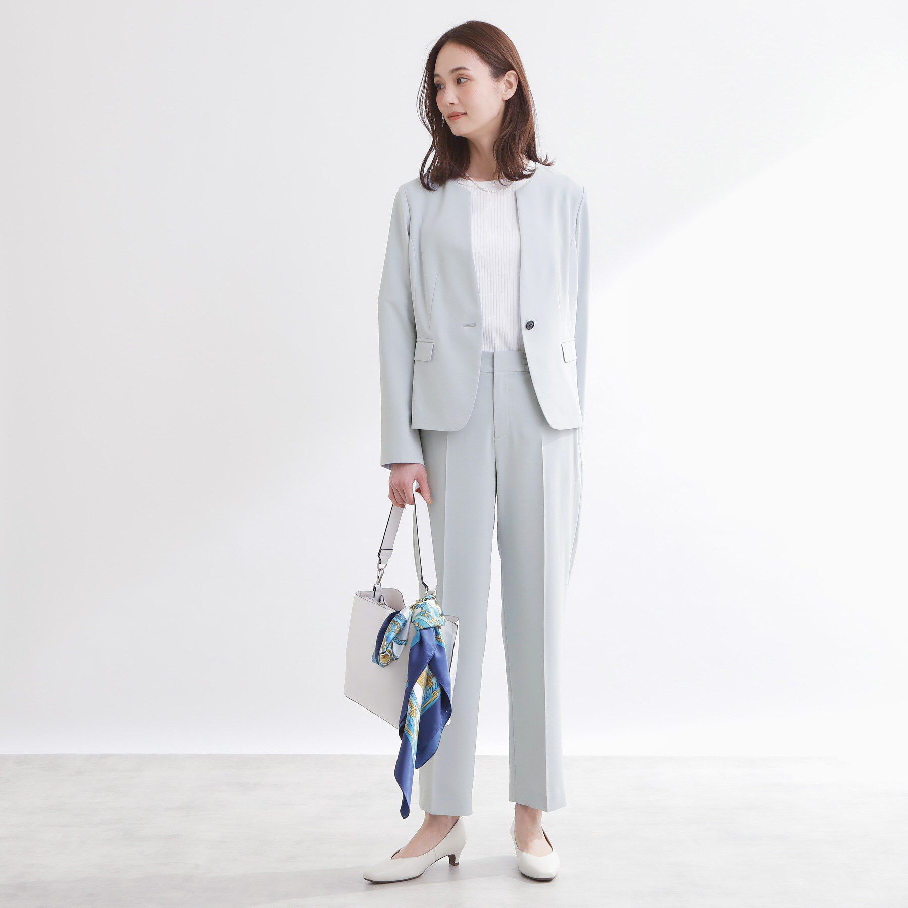 Reflect「【UVカット／接触冷感／セットアップ可】ノーカラージャケット」|テーラードジャケット|