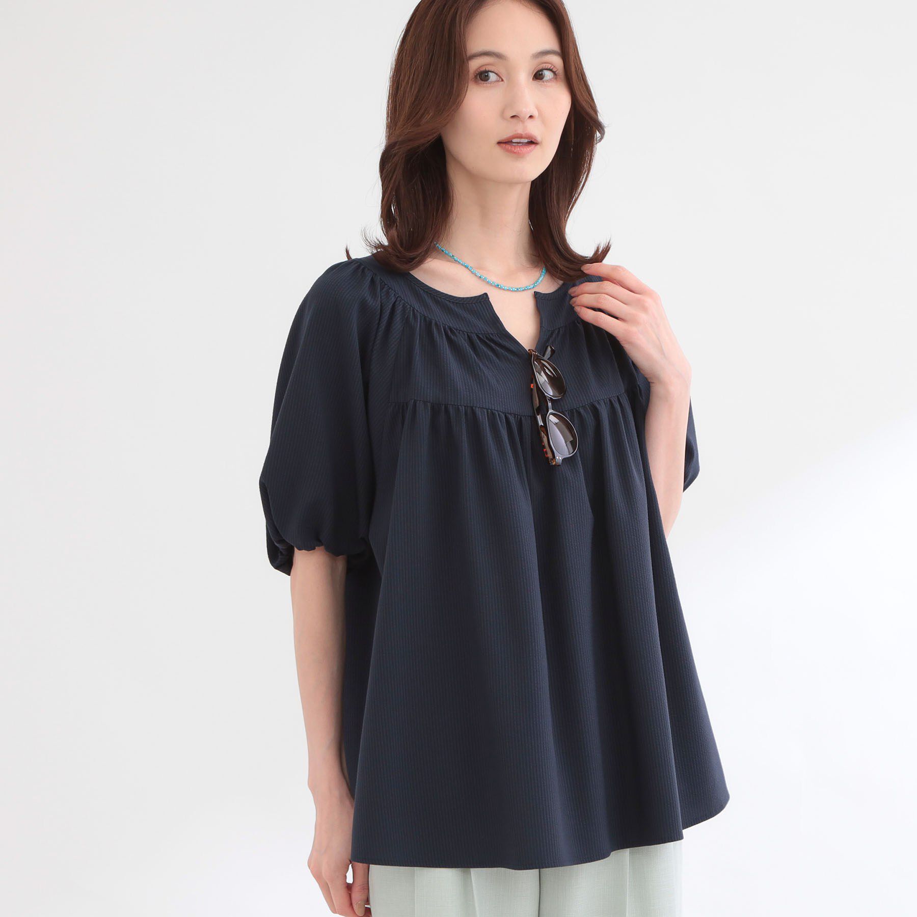 Reflect「ギャザーデザインブラウス」|シャツ・ブラウス|
