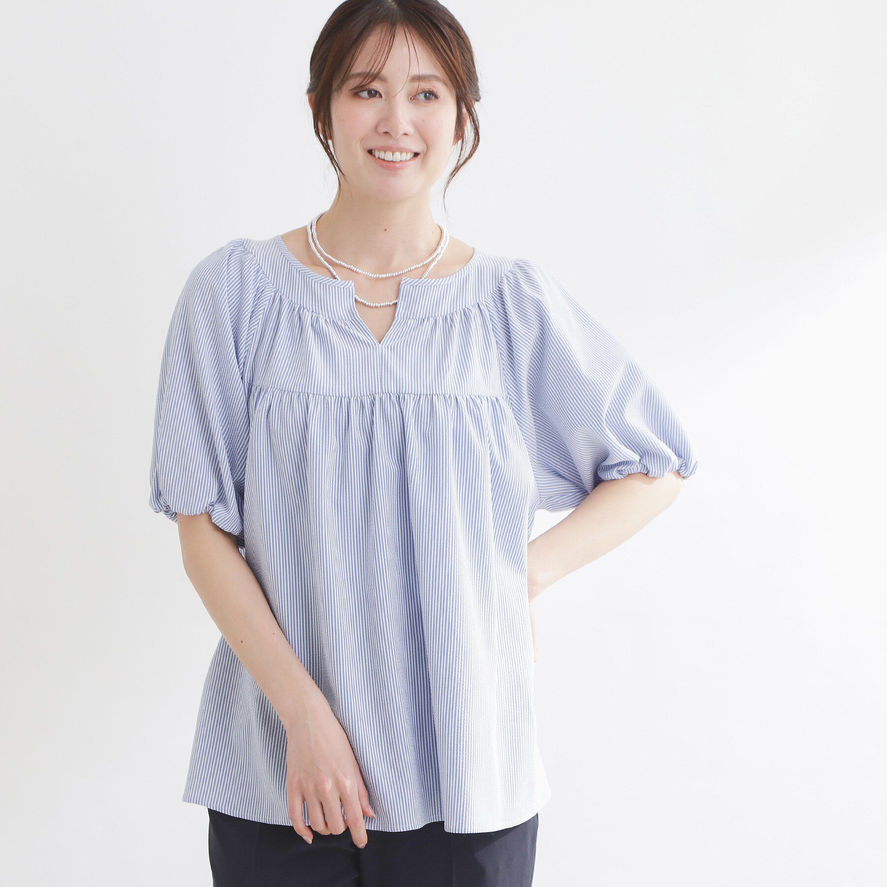 Reflect「ギャザーデザインブラウス」|シャツ・ブラウス|