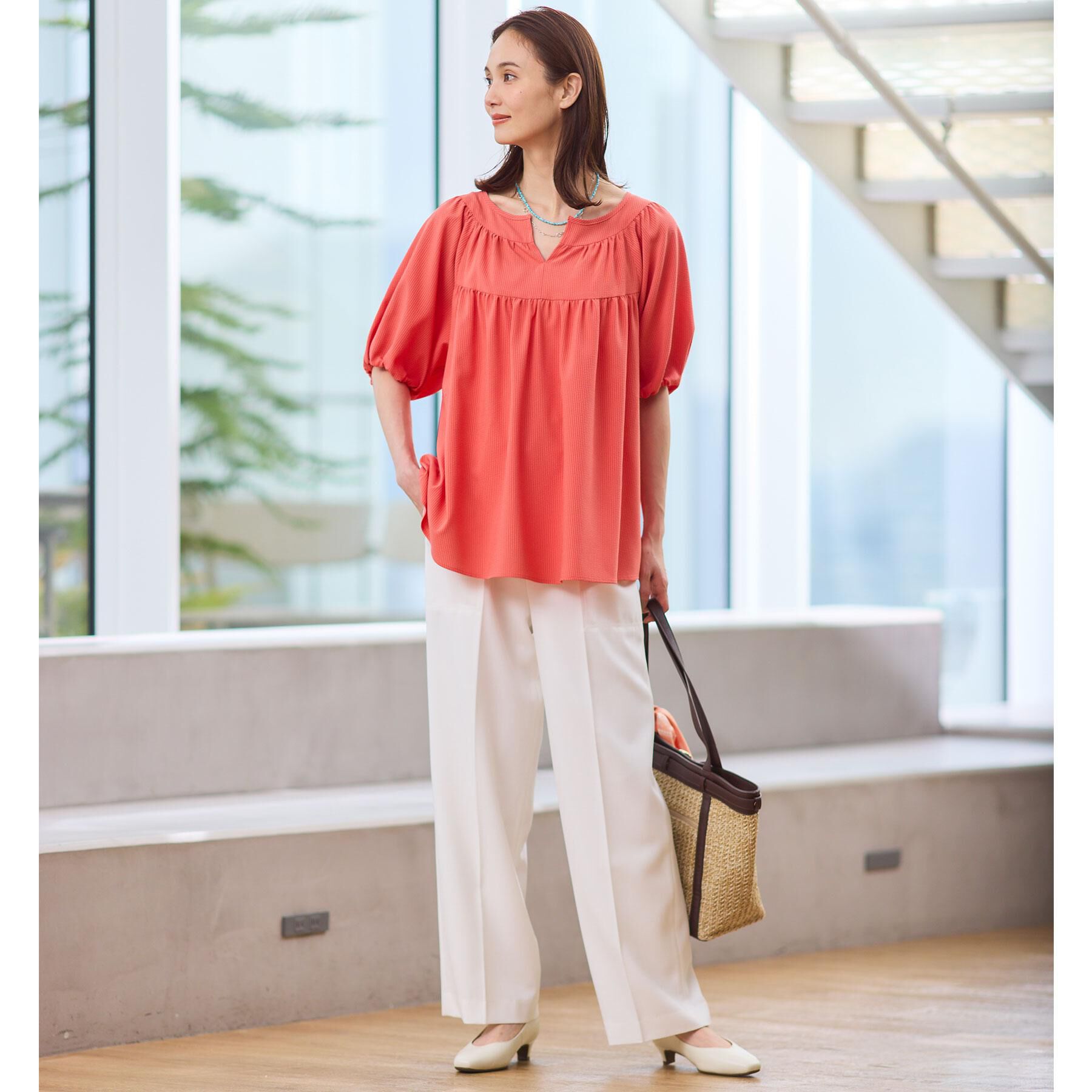 Reflect「ギャザーデザインブラウス」|シャツ・ブラウス|