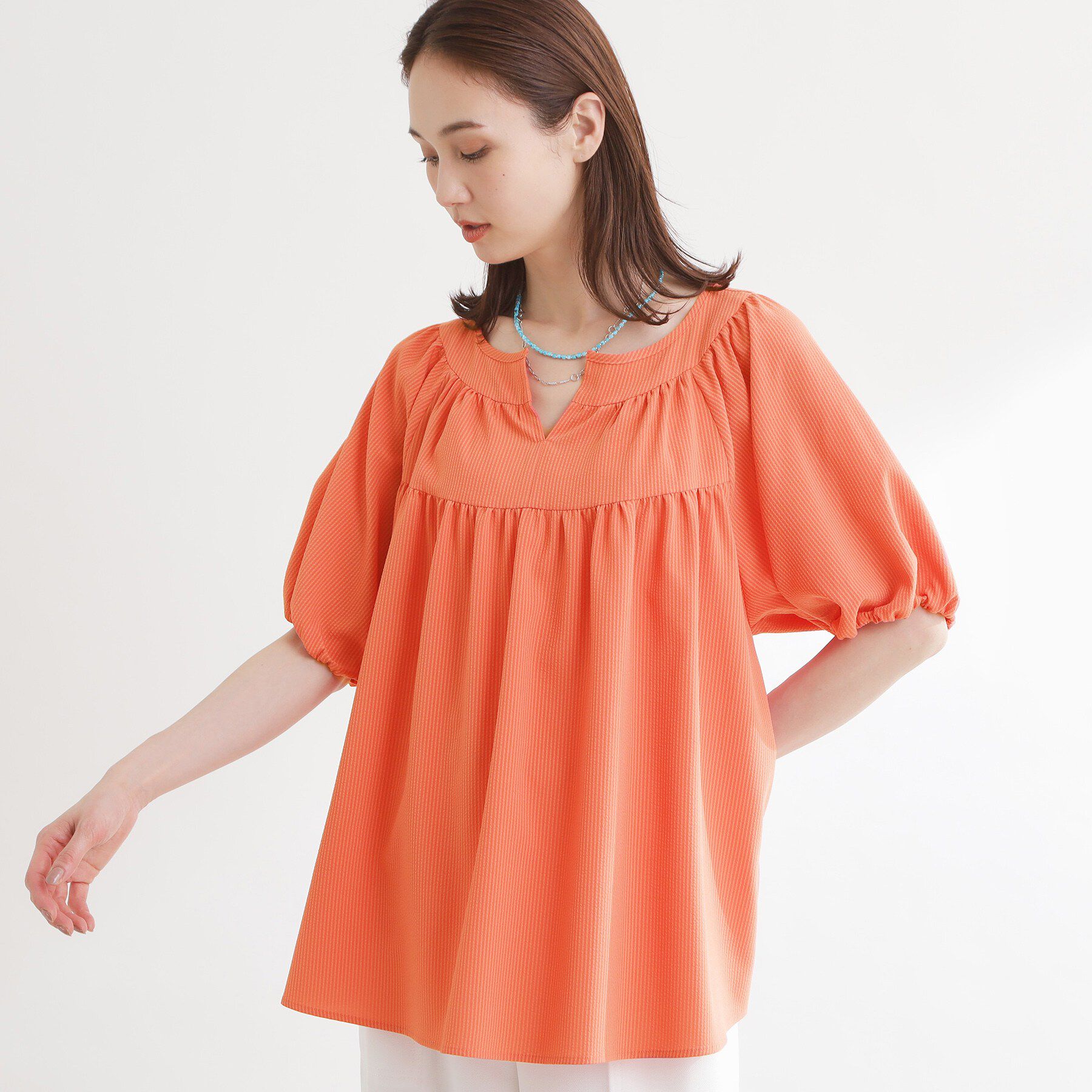 Reflect「ギャザーデザインブラウス」|シャツ・ブラウス|