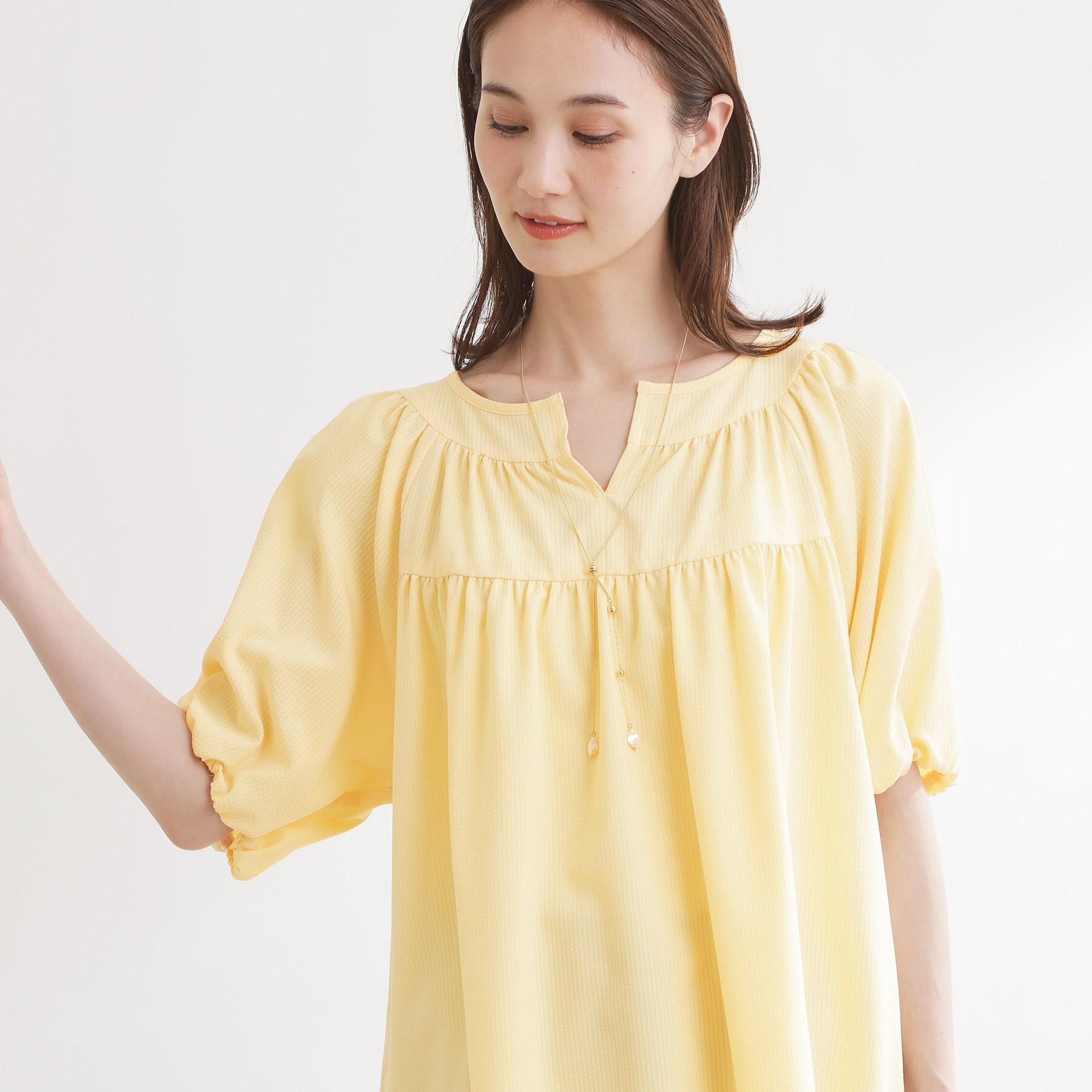Reflect「ギャザーデザインブラウス」|シャツ・ブラウス|ライトイエロー(03