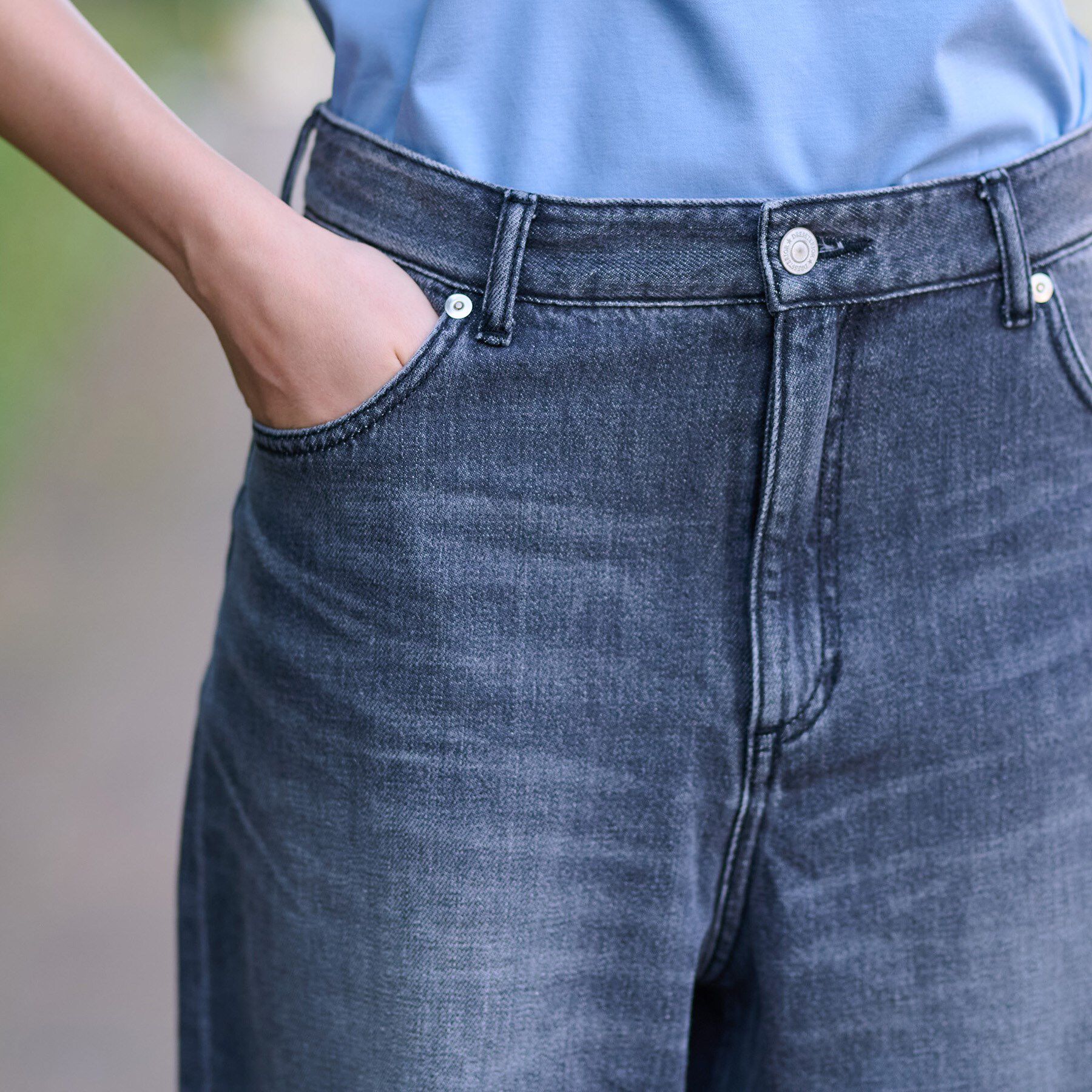 DRESSTERIOR「ヴィンテージ加工ワイドデニムパンツ」|デニム|