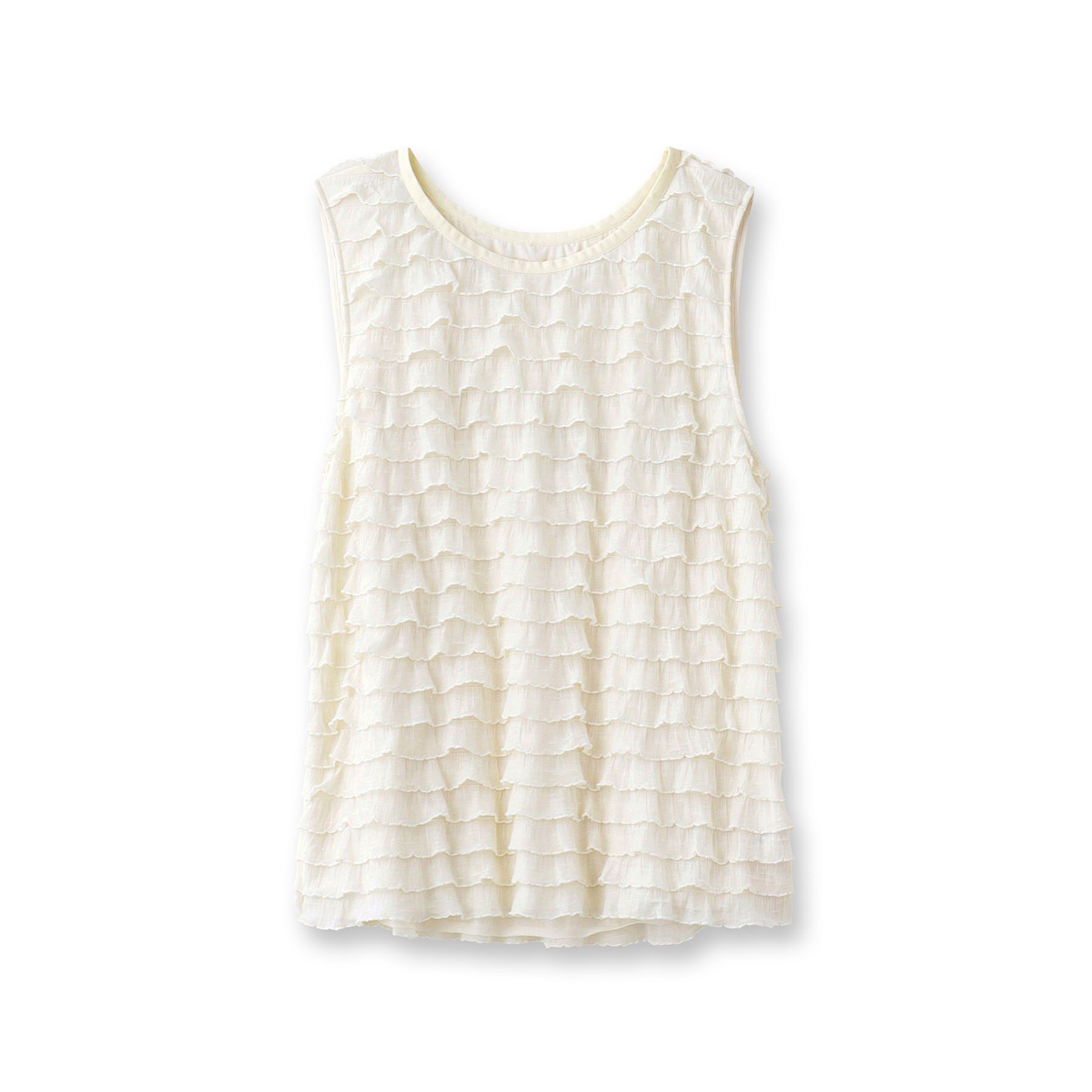 DRESSTERIOR「provoke（プロヴォーク）【別注】 フリフリ タンクトップ」|キャミソール|ベージュ(052)