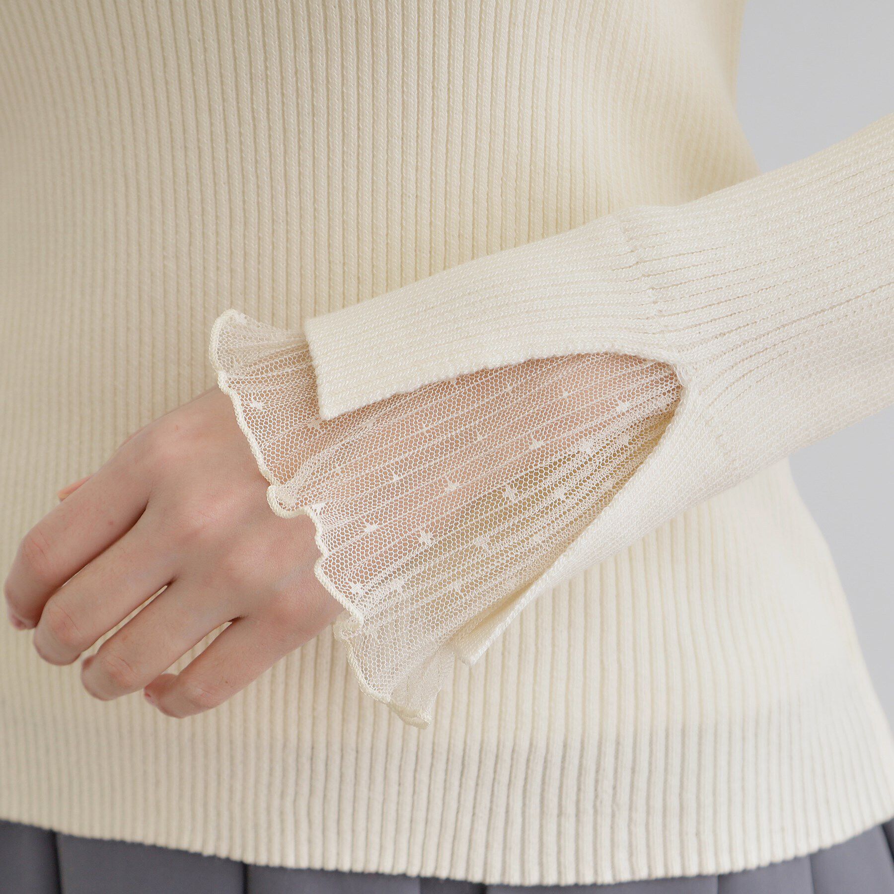 grove「チュールプリーツレイヤードプルオーバー」|ニット・セーター|