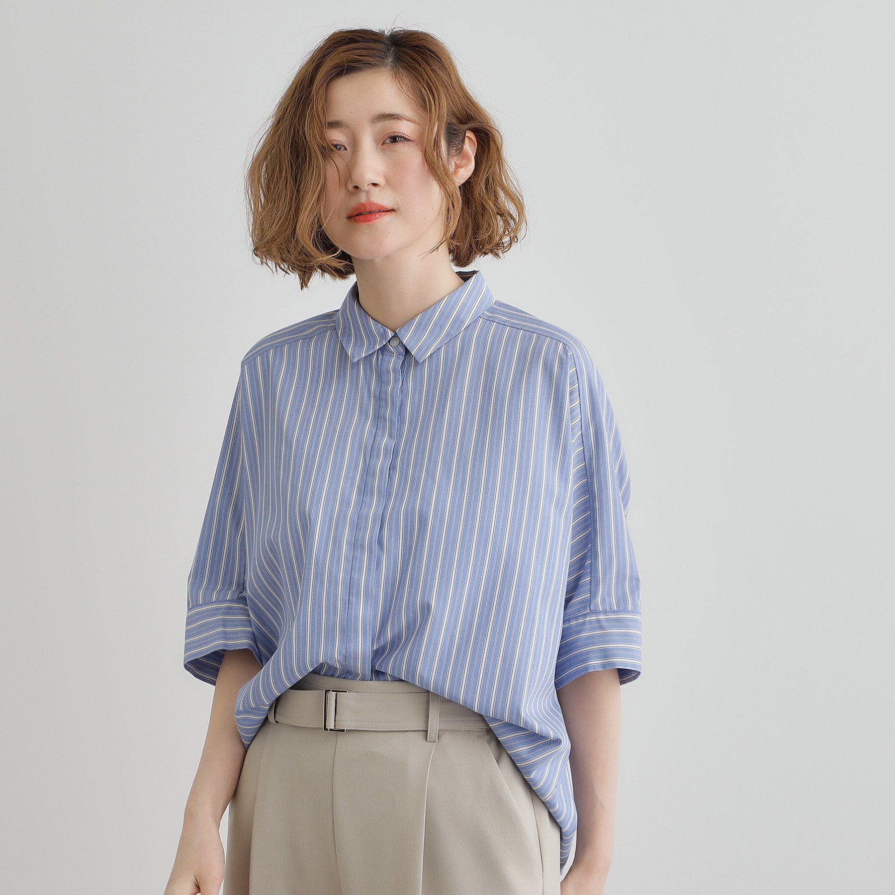 grove「【夏に嬉しい機能付き】ドルマンクロップドシャツ」|シャツ・ブラウス|