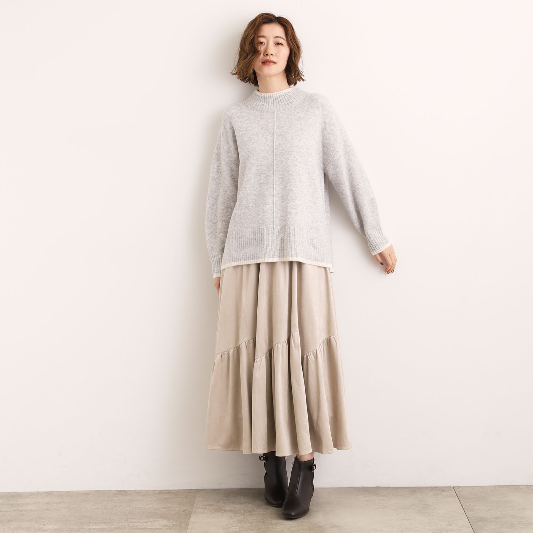 grove「【洗える】ふんわりウール混オーバーサイズニット」|ニット・セーター|