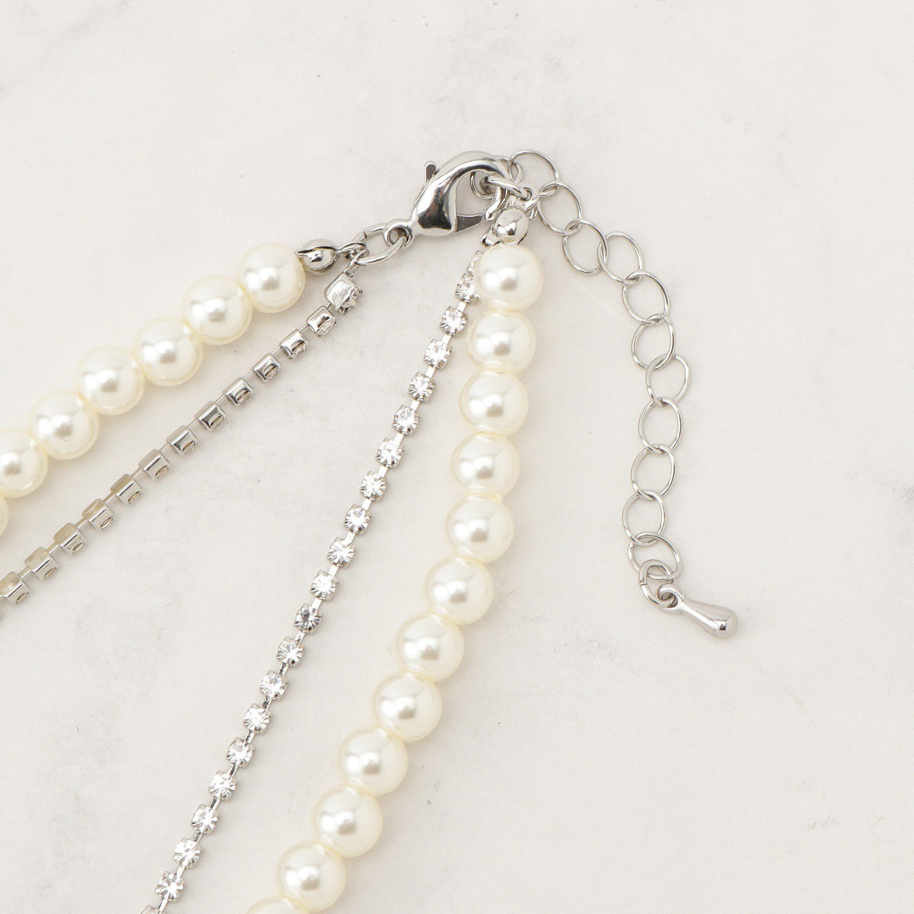 grove「パール調ダイヤレーン2連ネックレス」|ネックレス|