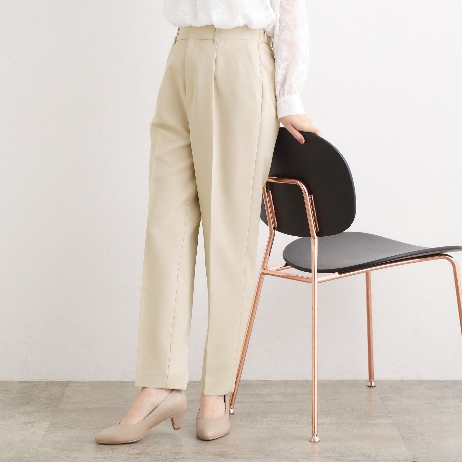 grove「【マシンウォッシュ／防シワ/SS-3L】ストレッチテーパードパンツ」|その他|