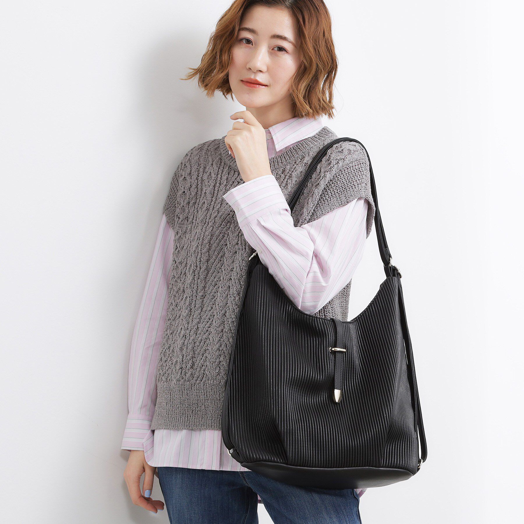 grove「プリーツベルト3WAYショルダー」|ショルダー・メッセンジャー|