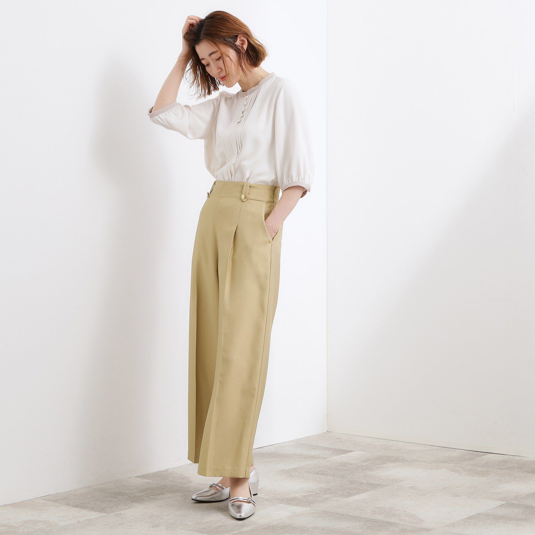 grove「デニムライク ワイドストレートパンツ」|その他|