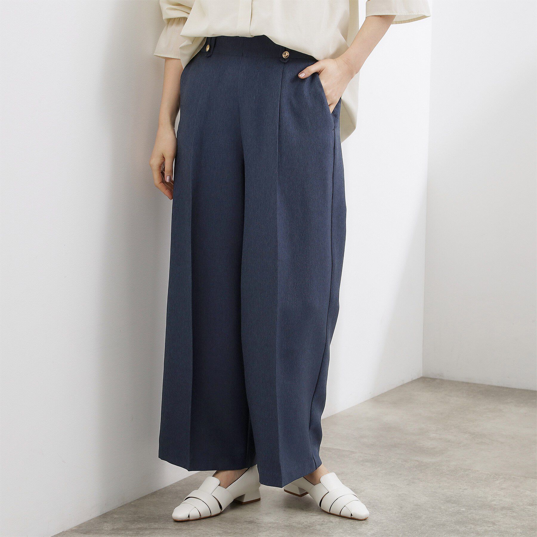 grove「デニムライク ワイドストレートパンツ」|その他|