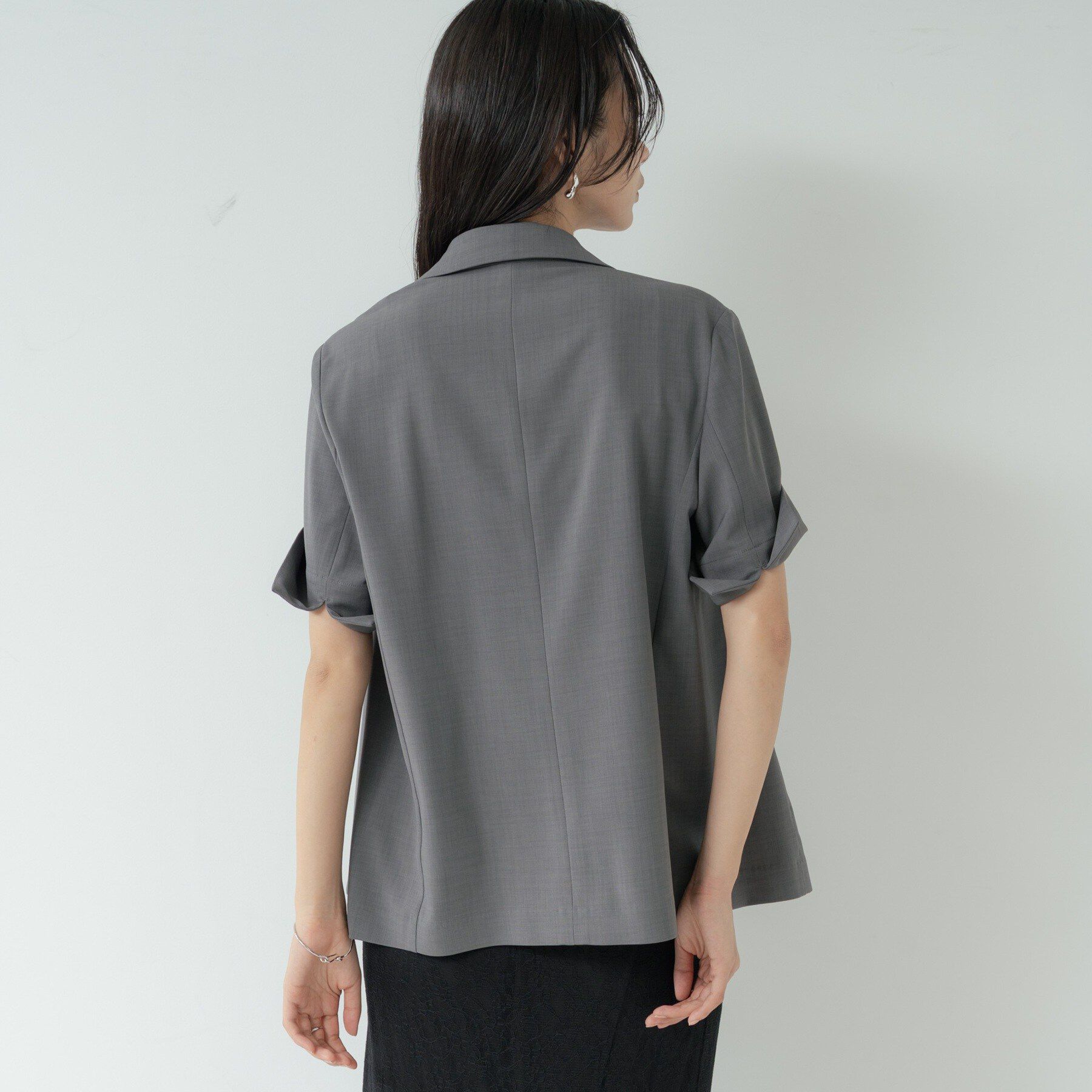 GALLEST「Comfy SET UP｜ハーフスリーブジャケット【セットアップ対応／通勤／接触冷感／UVカット】」|テーラードジャケット|