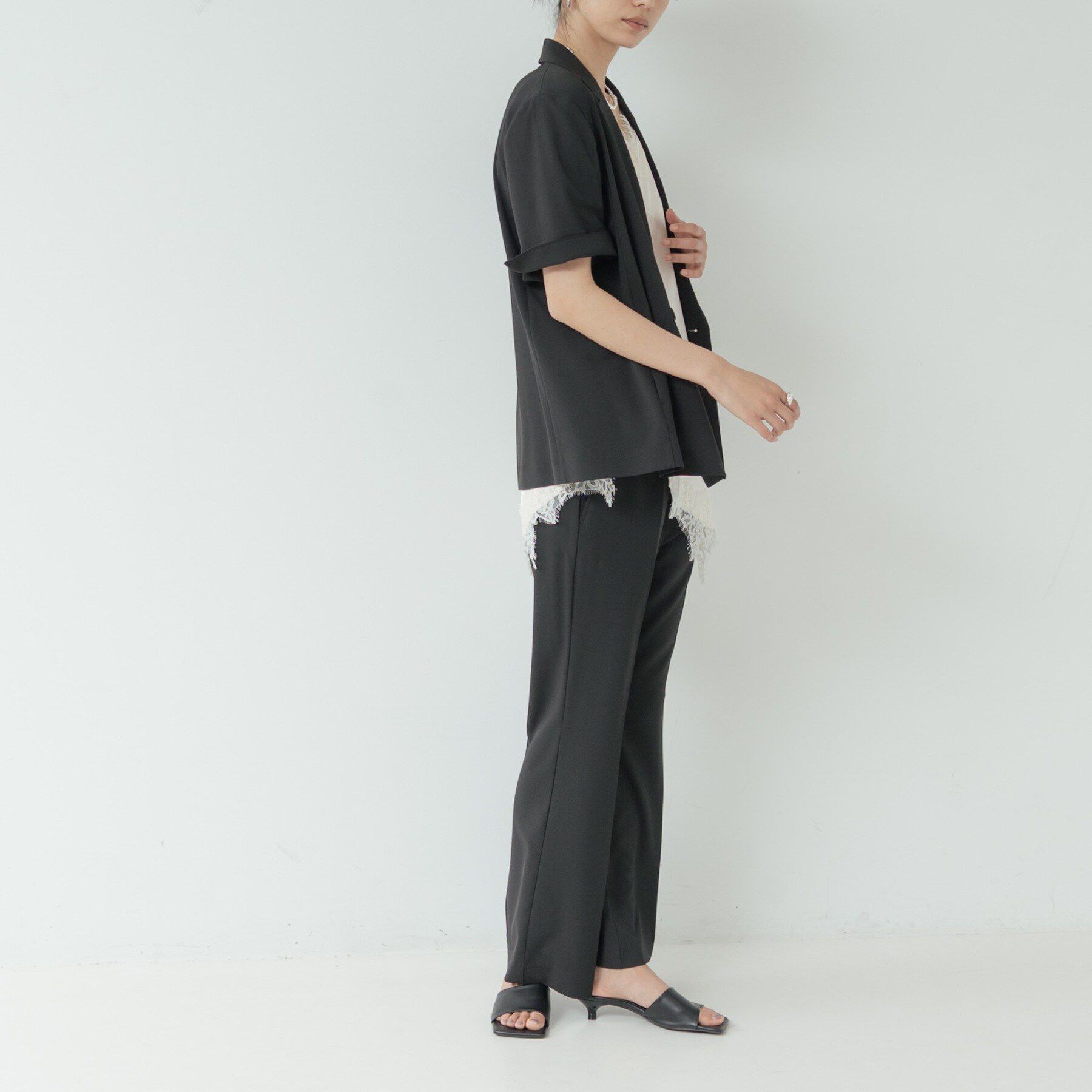 GALLEST「Comfy SET UP｜ハーフスリーブジャケット【セットアップ対応／通勤／接触冷感／UVカット】」|テーラードジャケット|