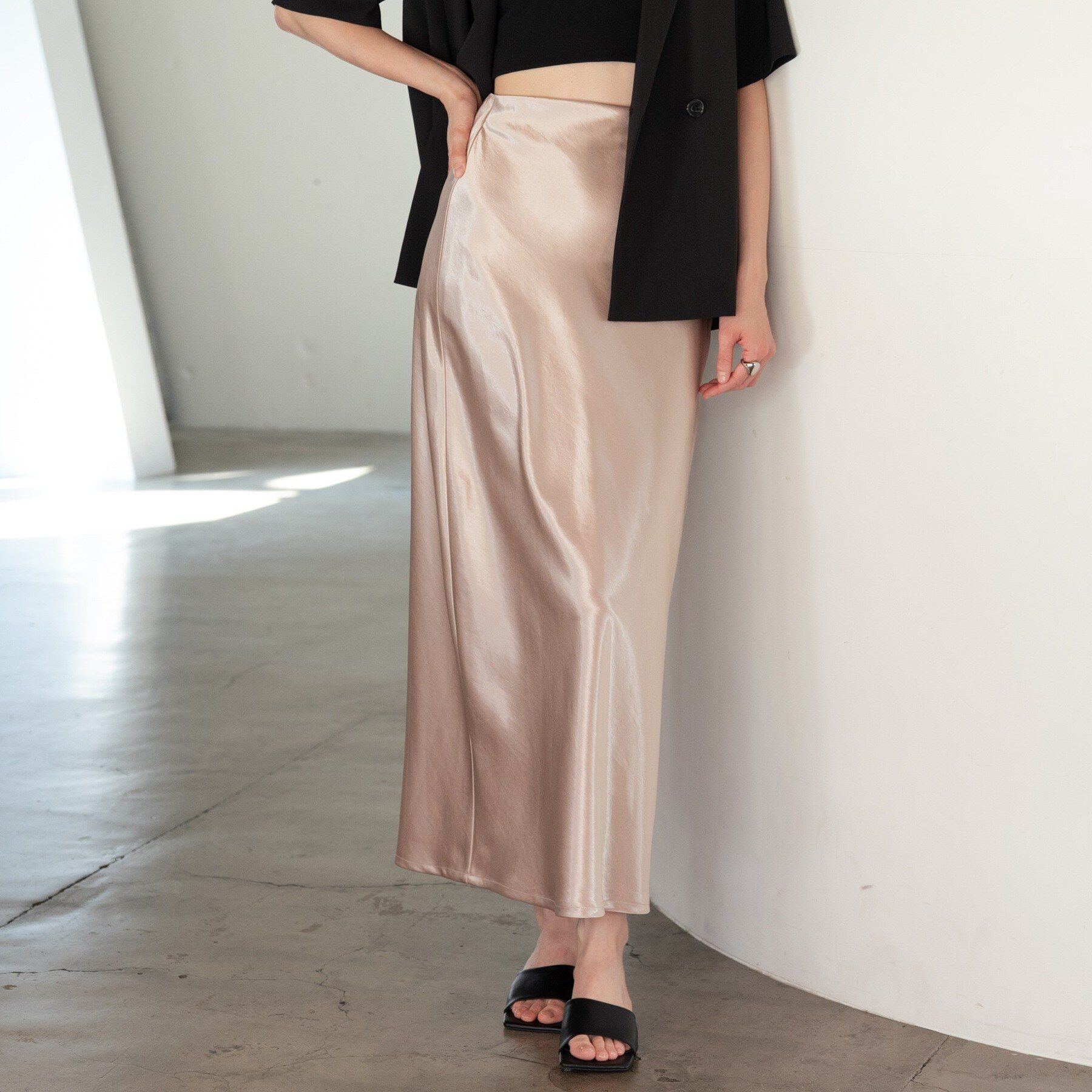 GALLEST「【一部店舗限定】サテンナロースカート」|スカート|ライトピンク(070