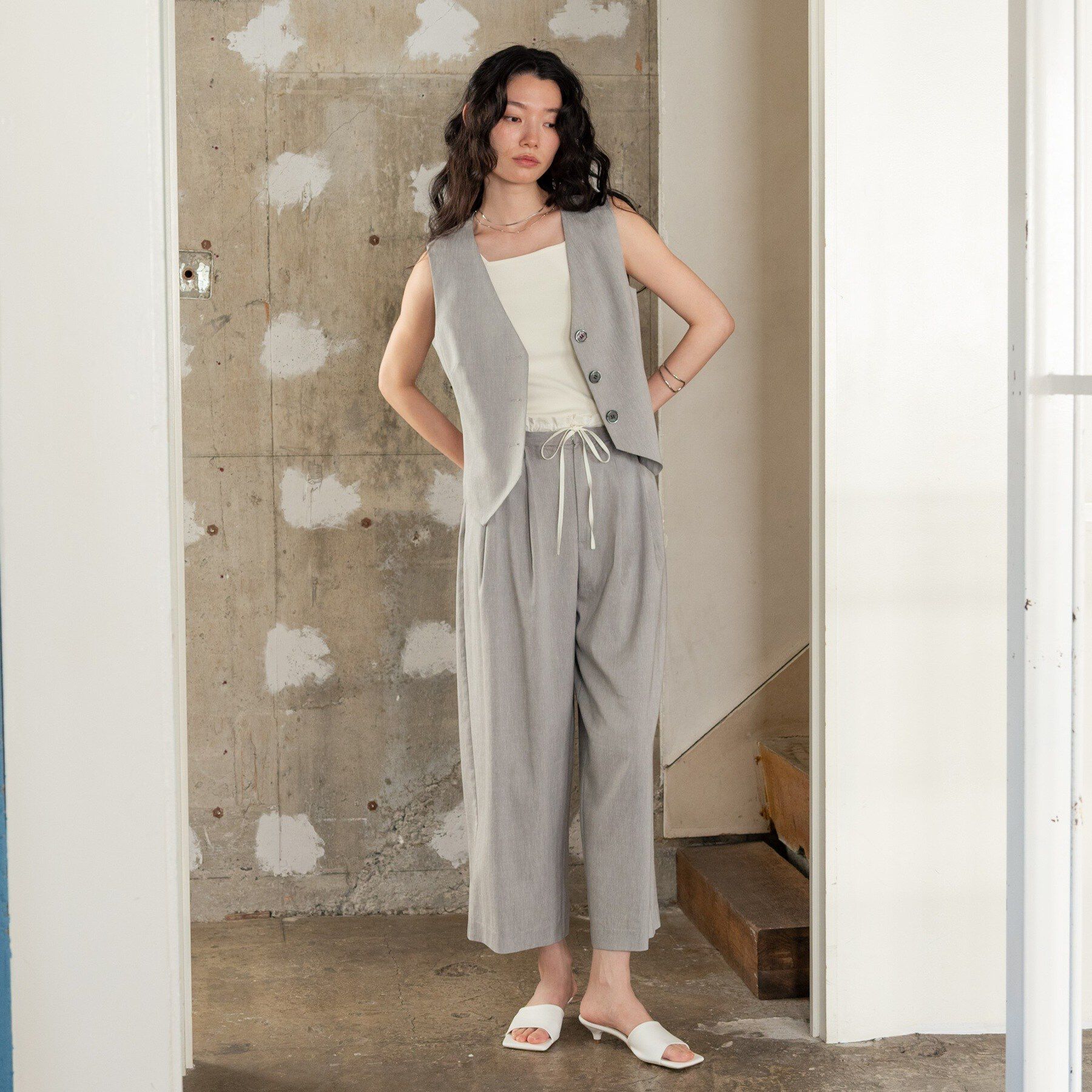 GALLEST「サイドタックリネンジレ」|ベスト・ジレ|