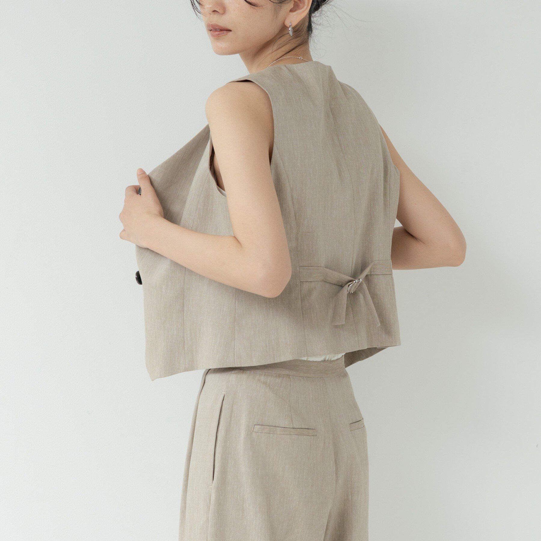 GALLEST「サイドタックリネンジレ」|ベスト・ジレ|