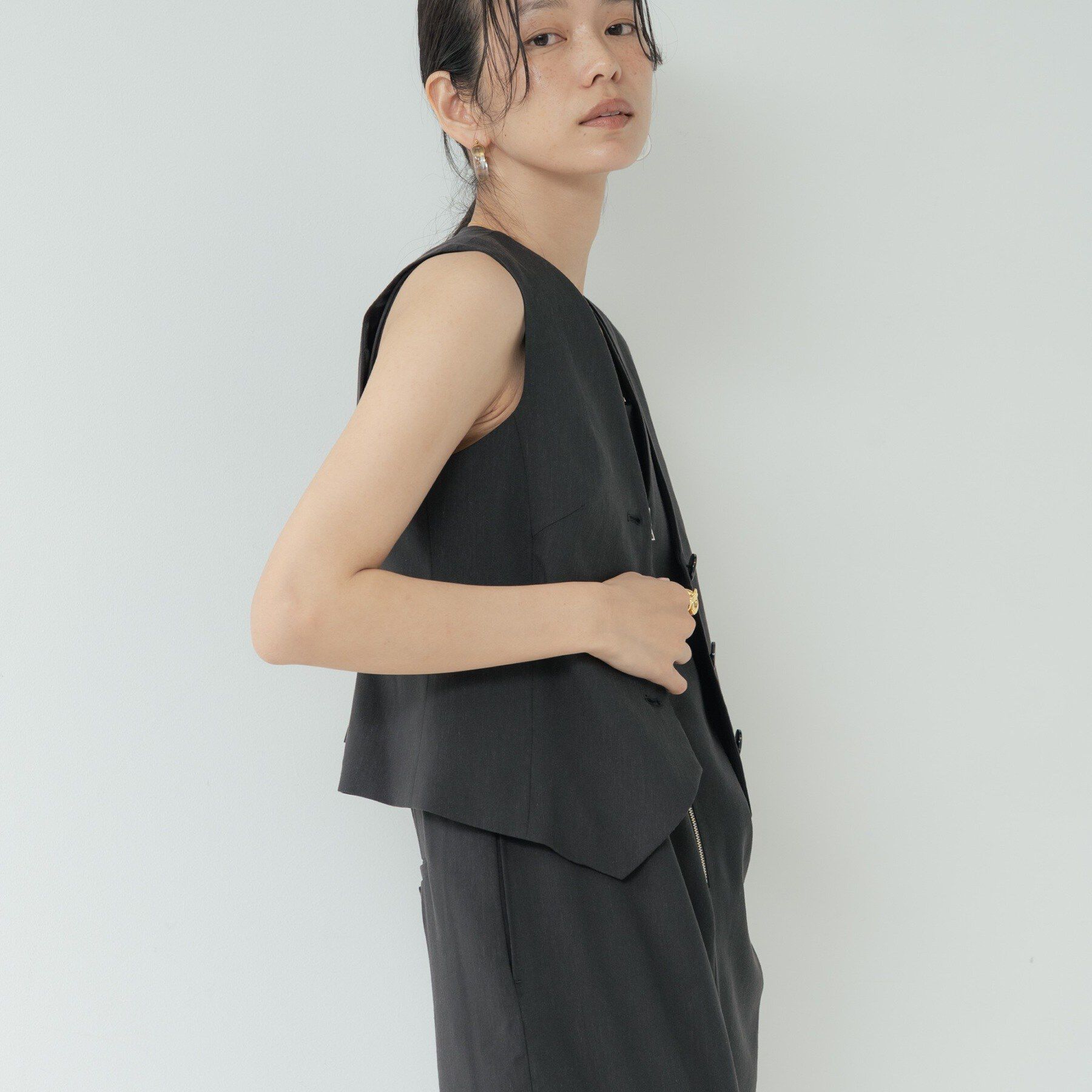 GALLEST「サイドタックリネンジレ」|ベスト・ジレ|