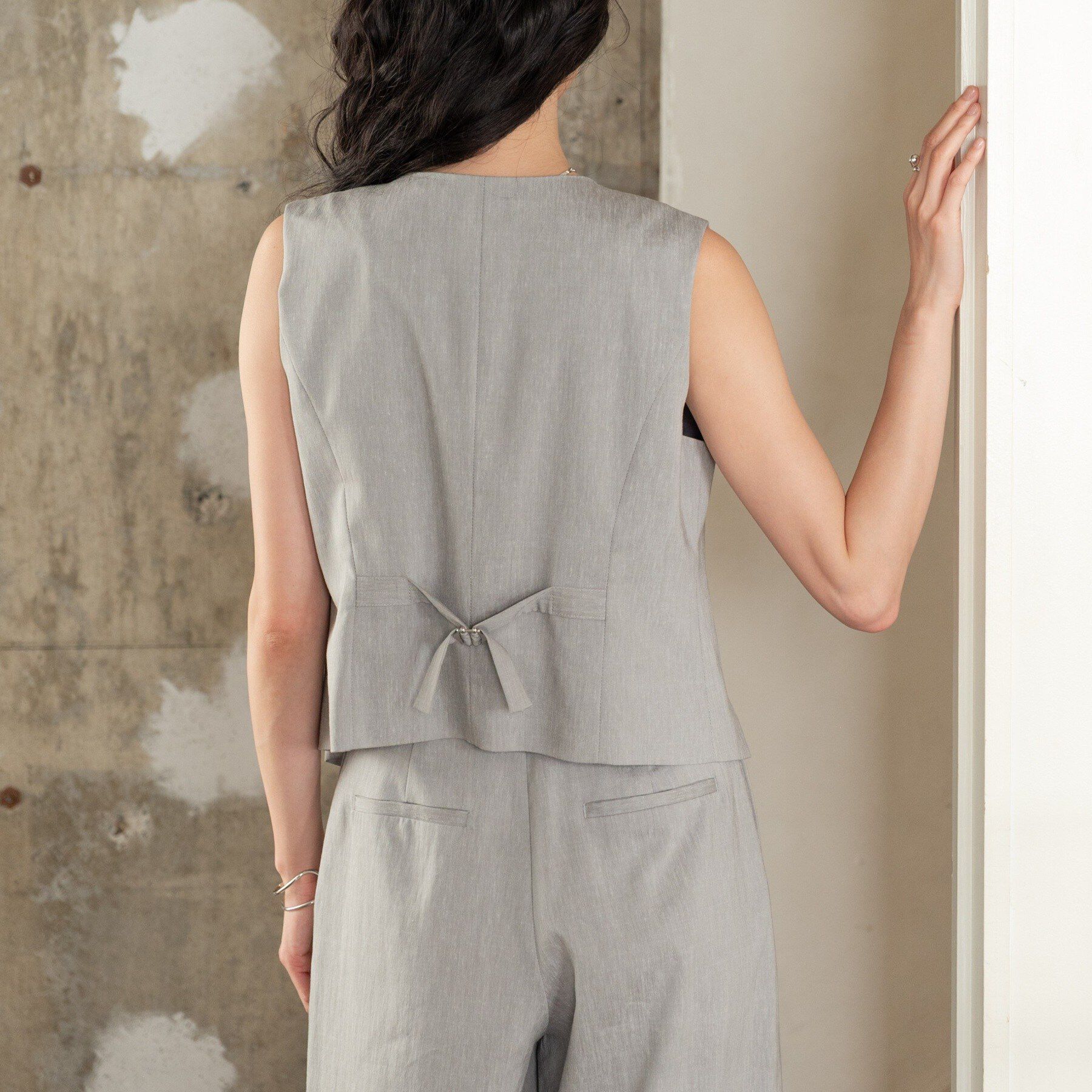 GALLEST「サイドタックリネンジレ」|ベスト・ジレ|