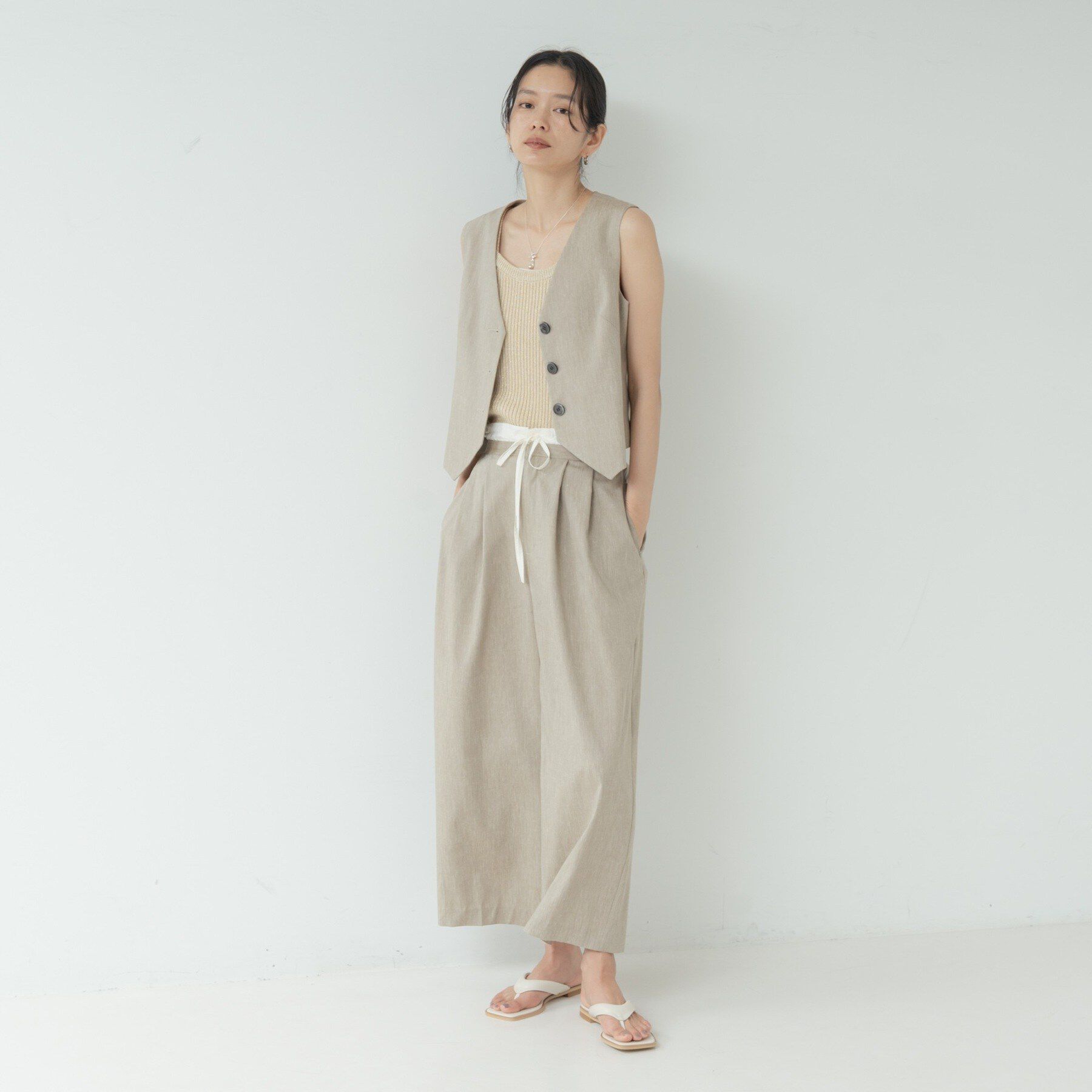 GALLEST「サイドタックリネンジレ」|ベスト・ジレ|