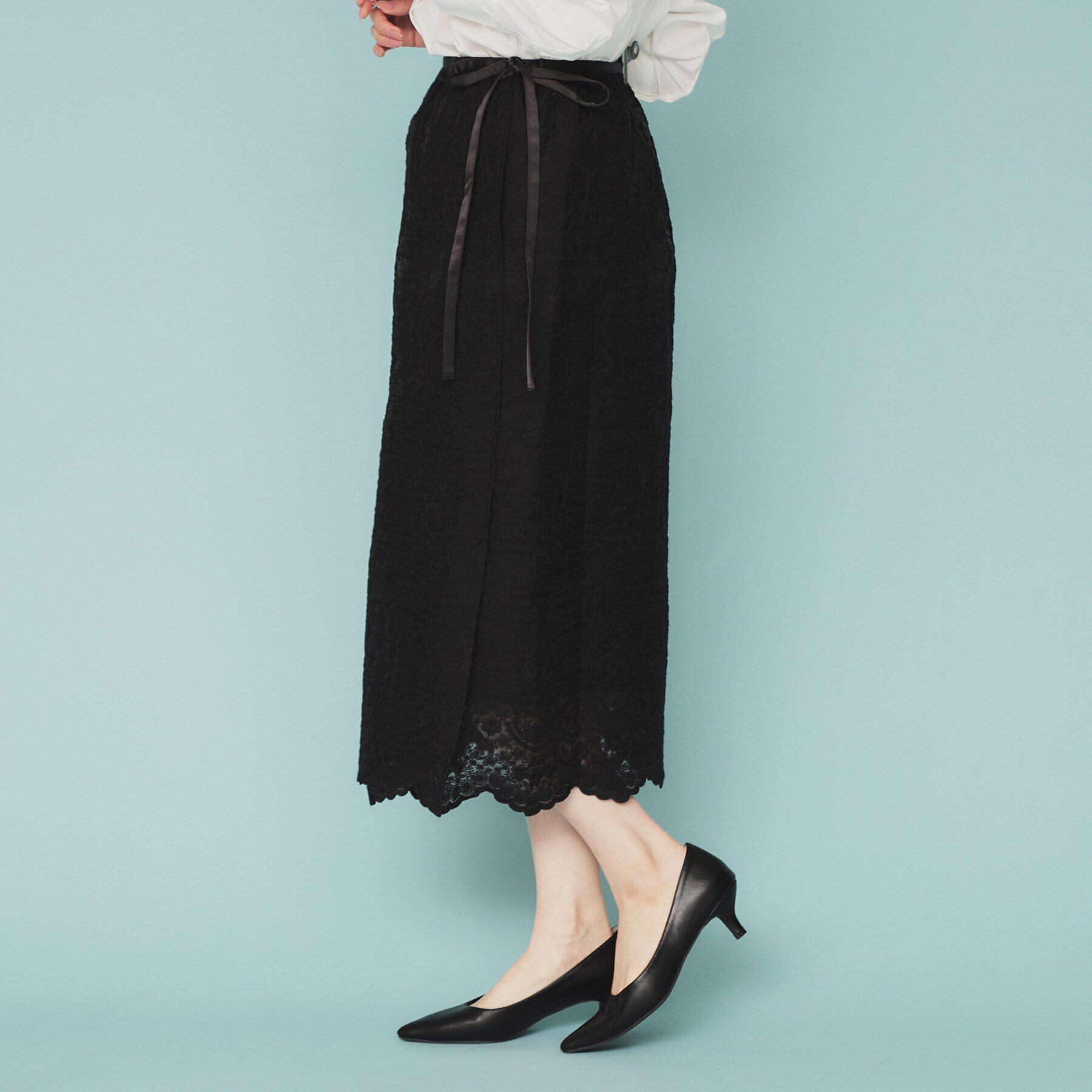 index「シアーフラワー刺繍ラップ風スカート【洗濯機洗い可】」|スカート|