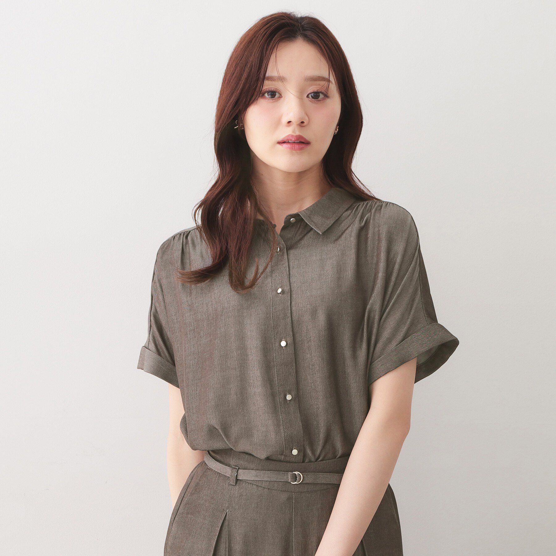 index「シャンブレーターンバックシャツ【洗濯機OK／UVケア／接触冷感／吸水速乾】」|シャツ・ブラウス|